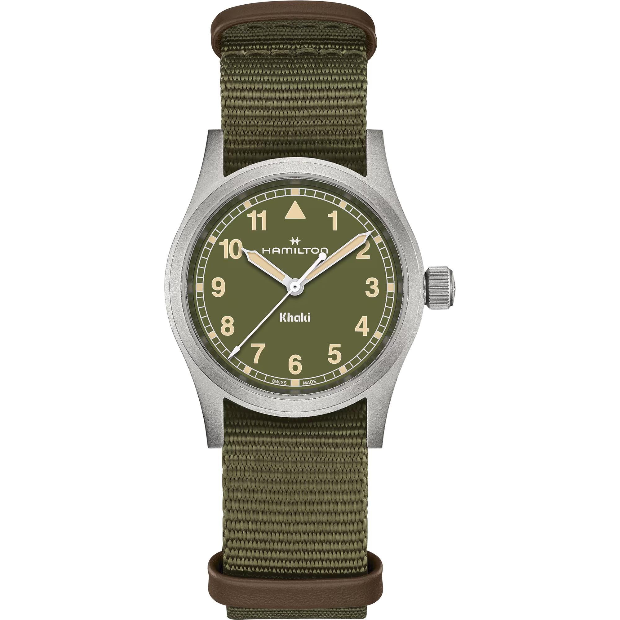 Hamilton Khaki Field Quartz Green Dial NATO Strap Unisex Watch H69301960