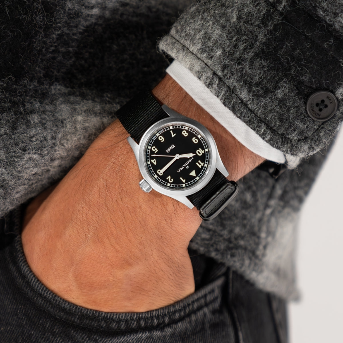 Hamilton Khaki Field Quartz Black Dial NATO Strap Unisex Watch H69301430