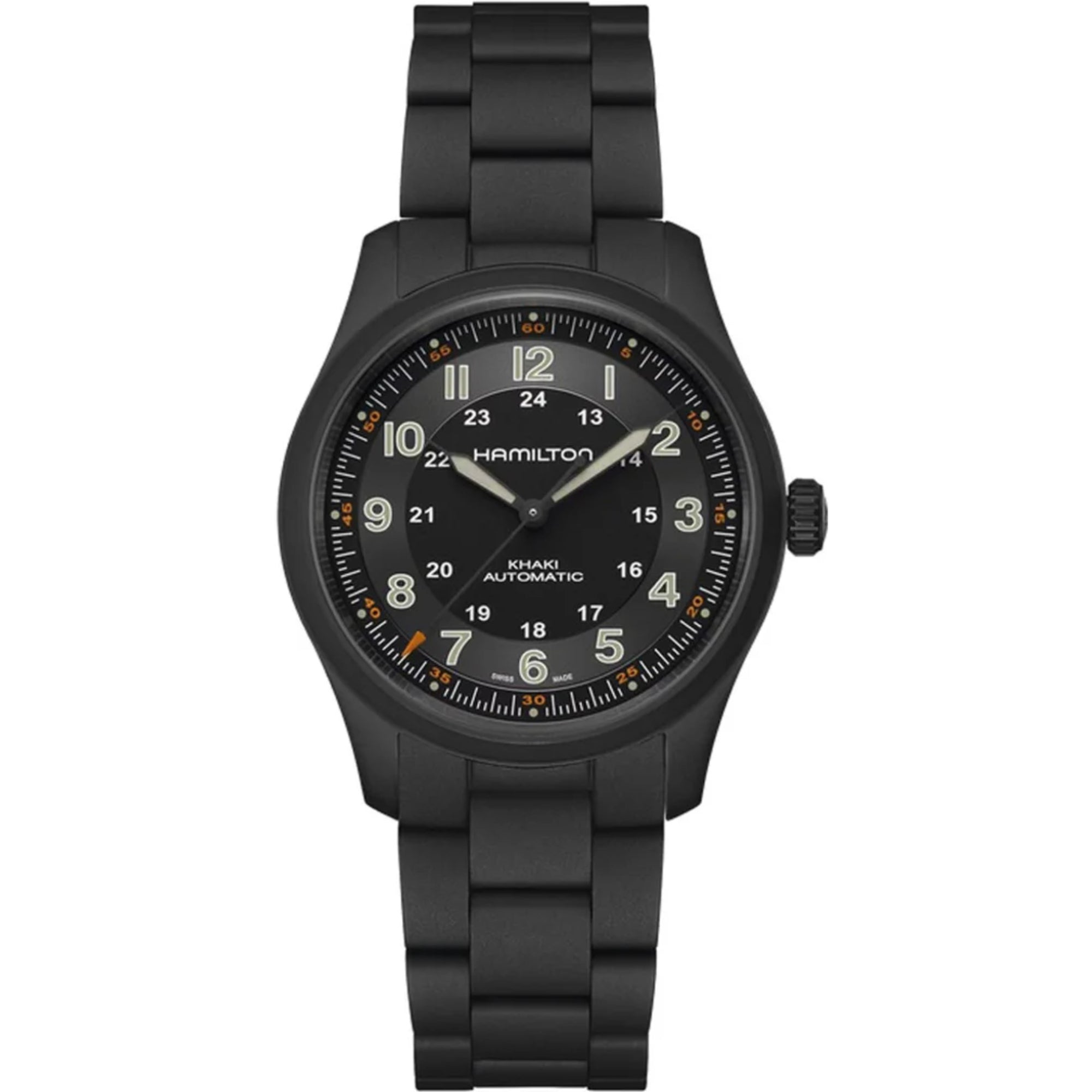 Hamilton Khaki Field Titanium Automatic Black Dial Titanium Strap Unisex Watch H70215130
