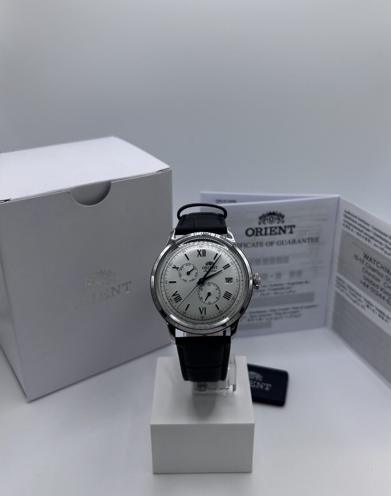 Orient Bambino Automatic Day-Date White Dial Men’s Watch RA-AK0701S10B