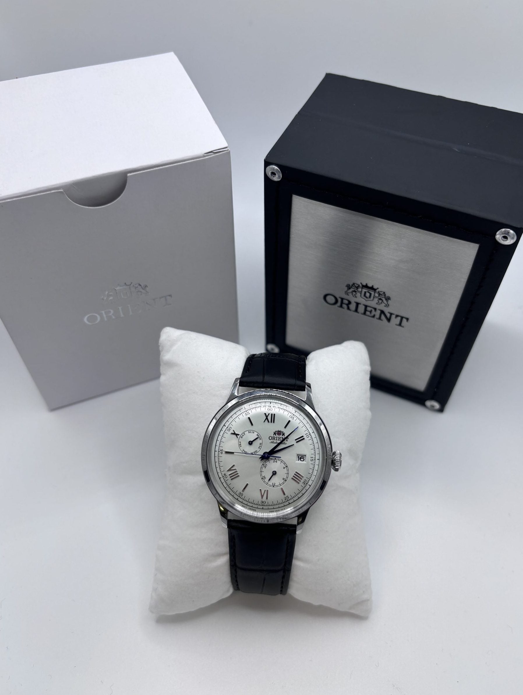 Orient Bambino Automatic Day-Date White Dial Men’s Watch RA-AK0701S10B