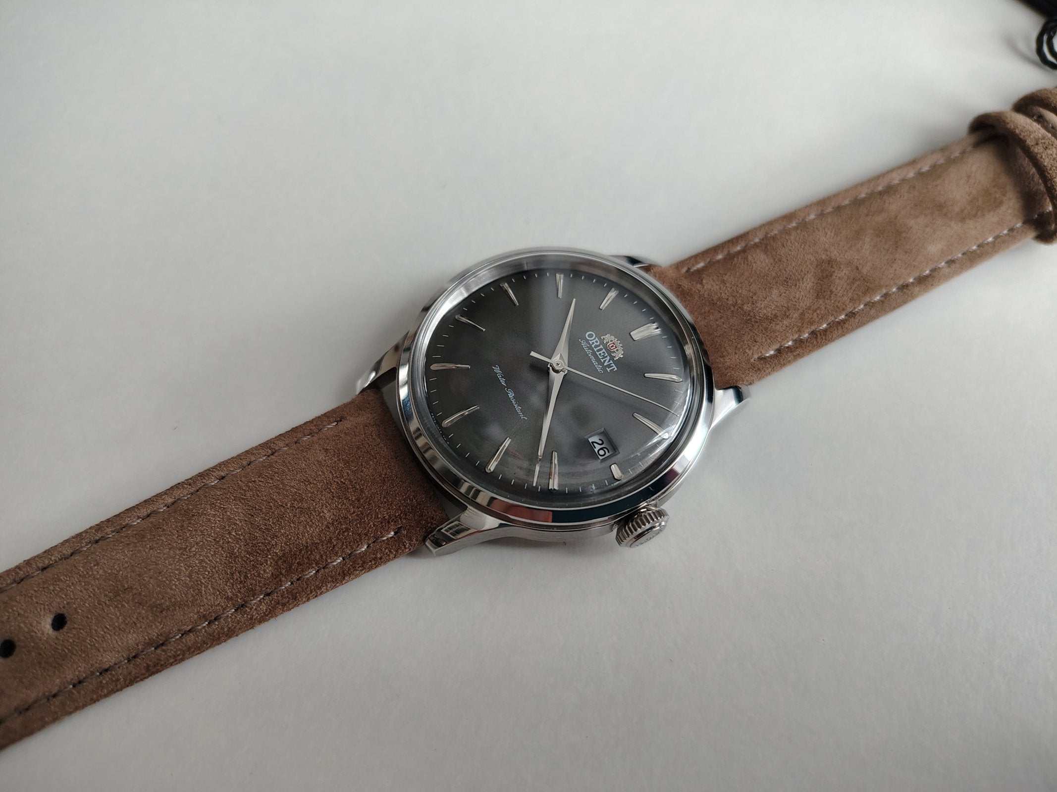 Orient Bambino Classic Vintage Style Automatic Grey Dial Men's Dress Watch RA-AC0M13N30B