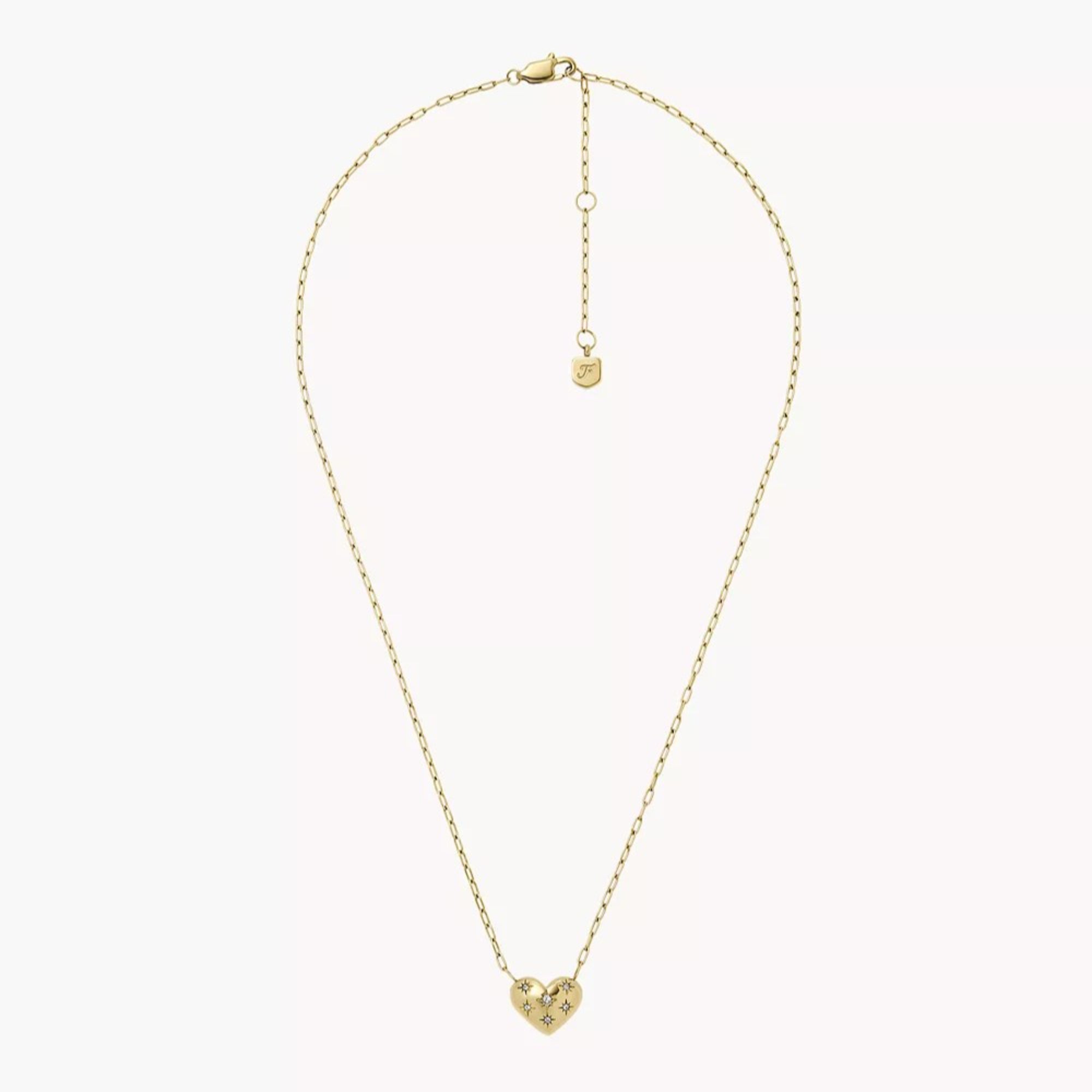 Fossil Sadie All My Love Gold-Tone Steel Heart Pendant Necklace JF04856710