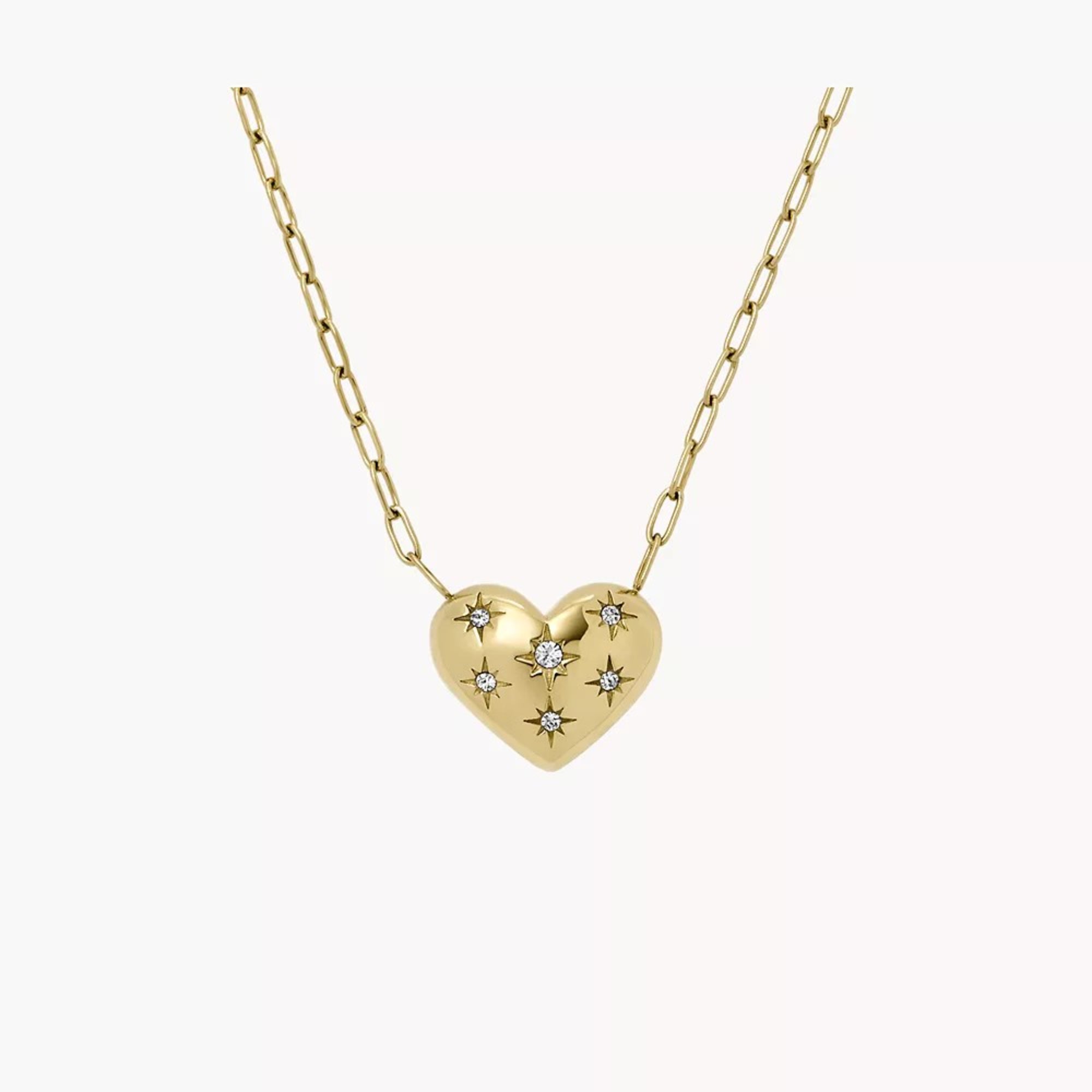 Fossil Sadie All My Love Gold-Tone Steel Heart Pendant Necklace JF04856710