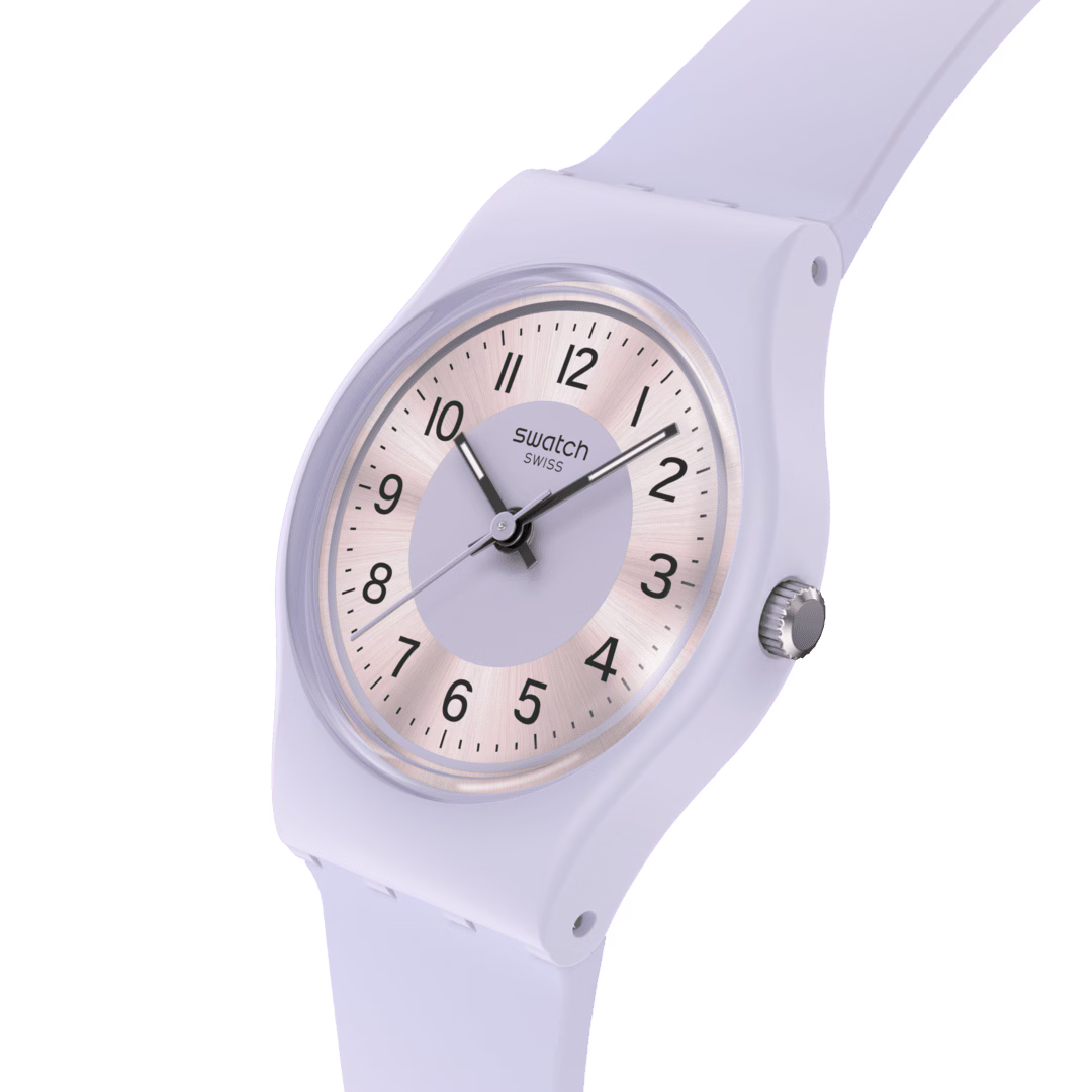 Swatch Lilac Lightness Purple Dial Silicone Strap Unisex Watch LV121