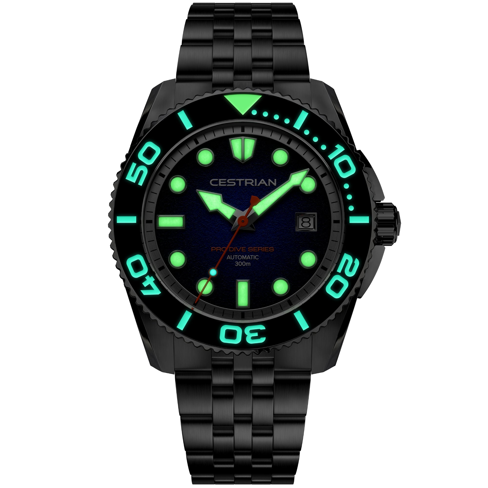 Cestrian Pro Dive Series Orange Dial Steel Bracelet Automatic 300m Men's Watch CP-ORB001