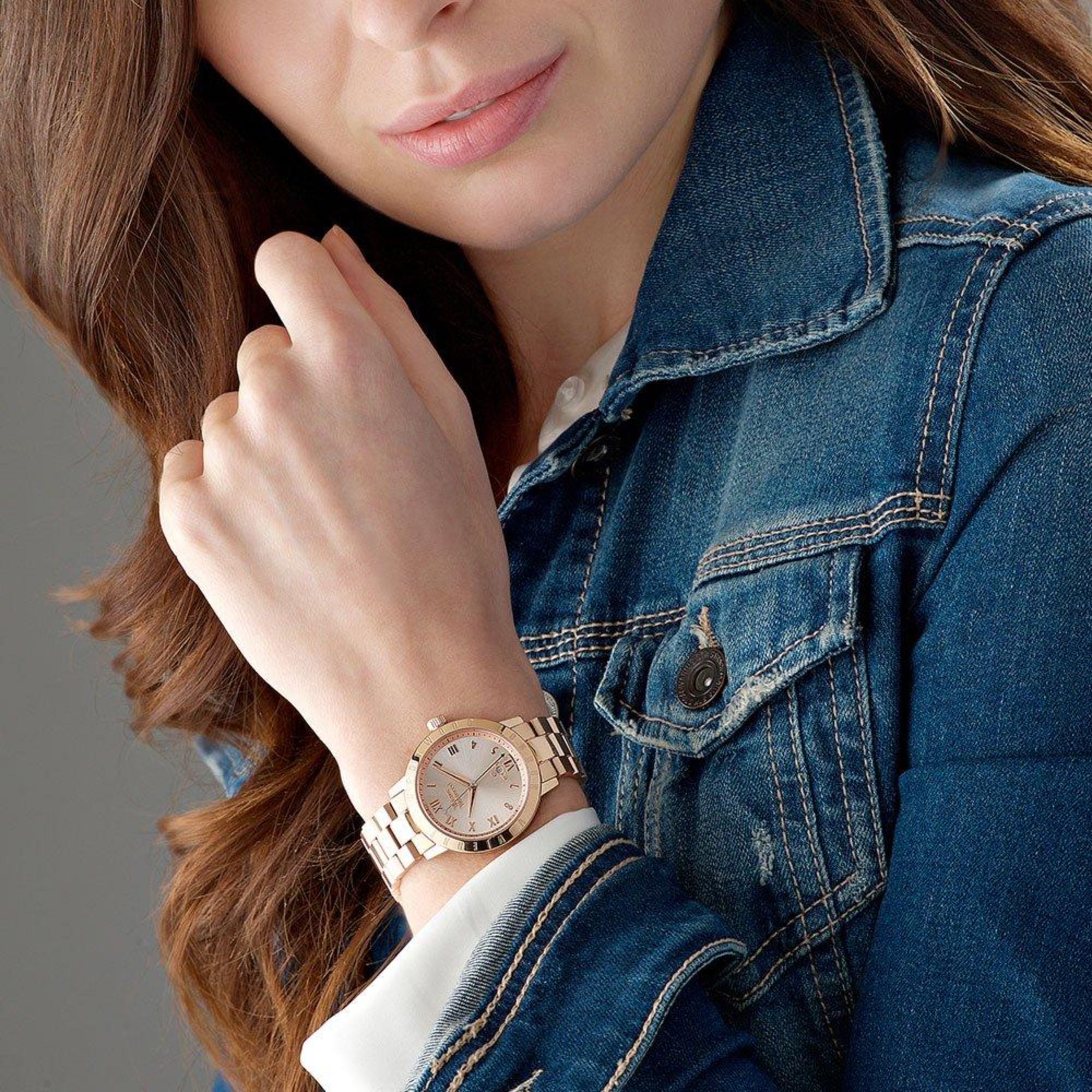 Vivienne Westwood Bloomsbury Quartz Rose Gold Dial Steel Strap Women's Watch VV152RSRS