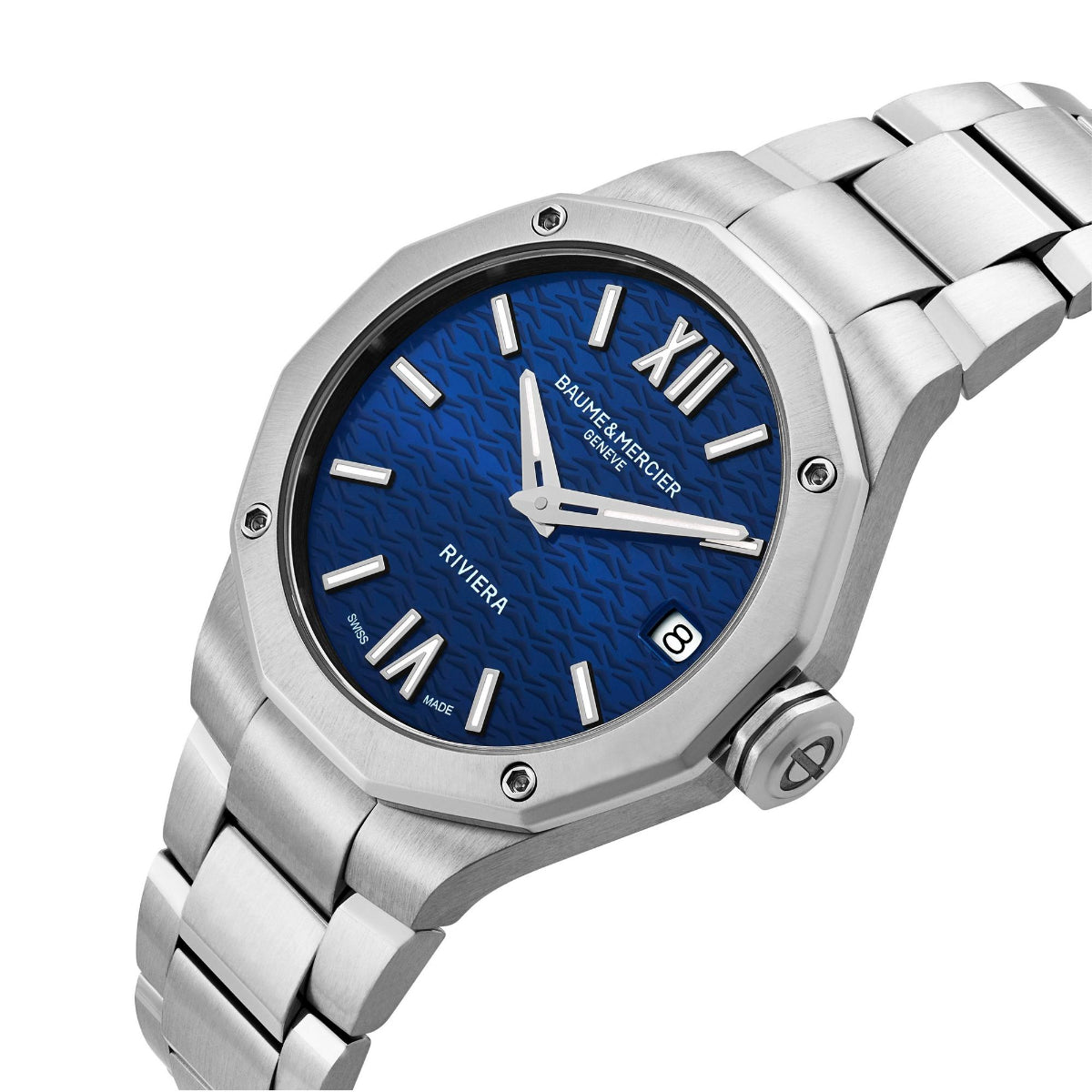Baume & Mercier Riviera “Swiss Made" Quartz Blue Dial Steel Strap Women's Watch BM0A10727
