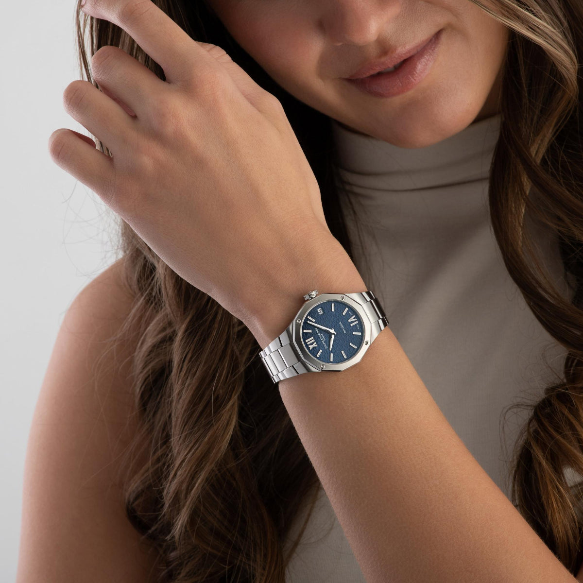 Baume & Mercier Riviera “Swiss Made" Quartz Blue Dial Steel Strap Women's Watch BM0A10727