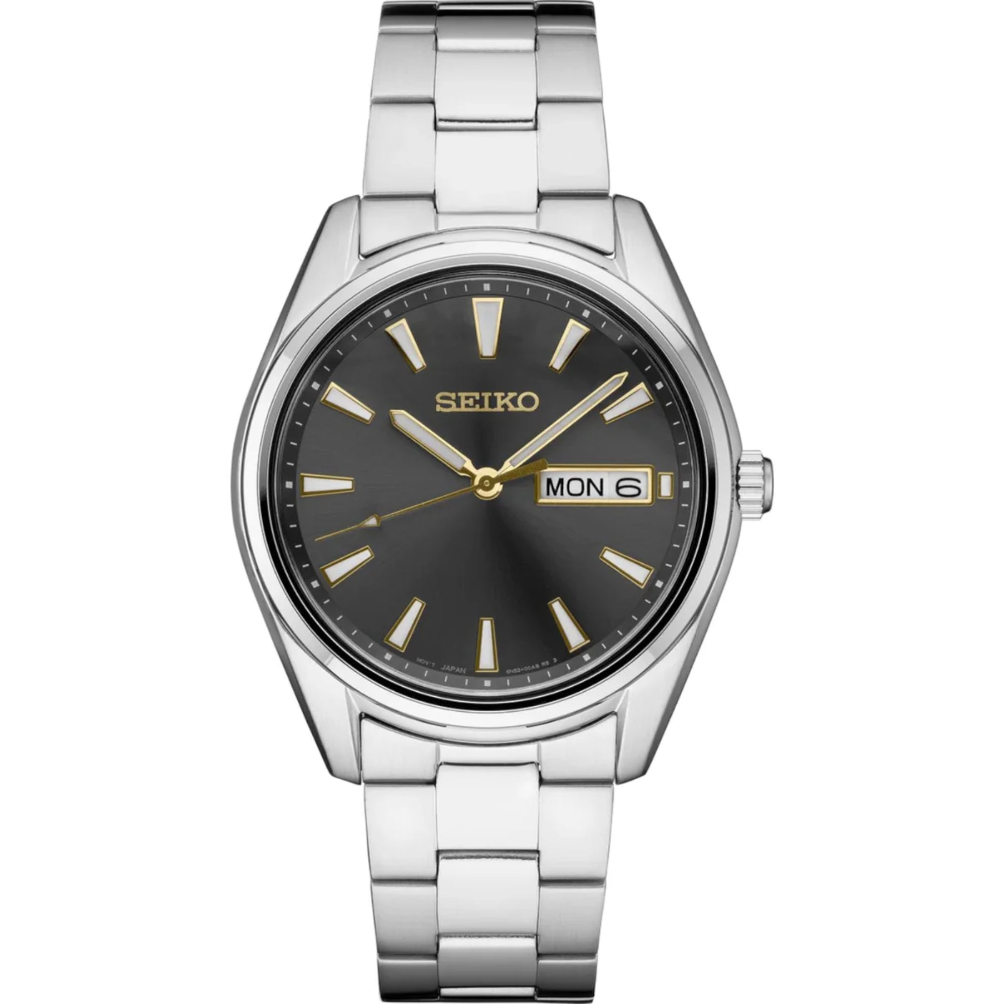 Seiko Conceptual Quartz Grey Sunburst Dial Steel Strap Men's Watch SUR343P1