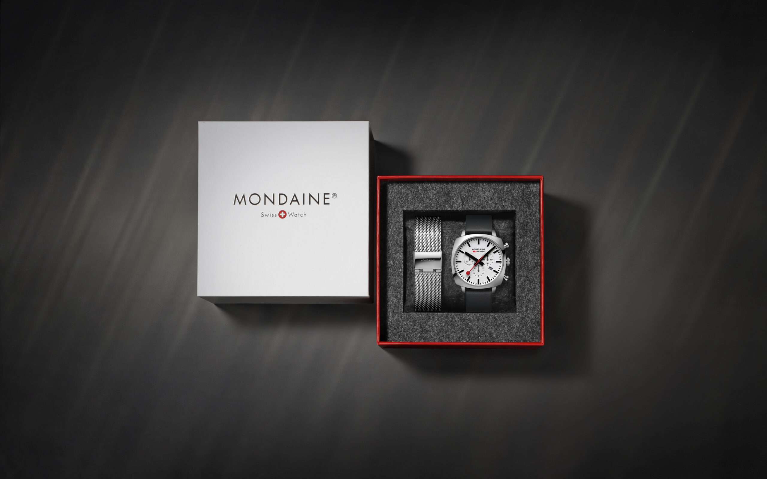 Mondaine Petite Cushion Square Leather Strap White Dial Ladies Watch MSL.31110.LBV