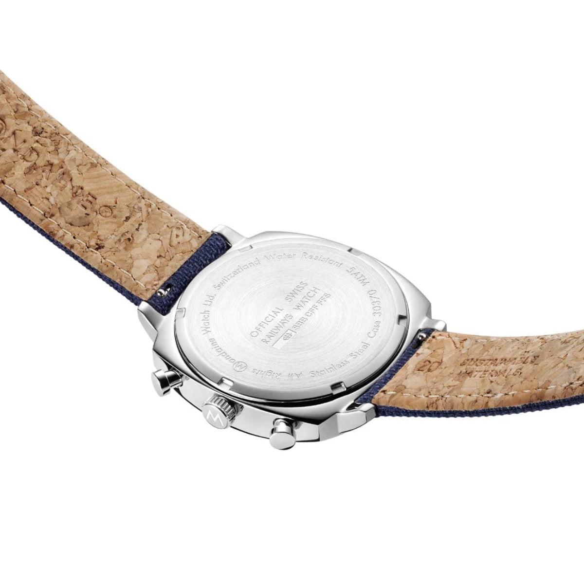 Mondaine Petite Cushion Square Blue Dial Textile Strap Unisex Watch MSL.41440.LD.SET