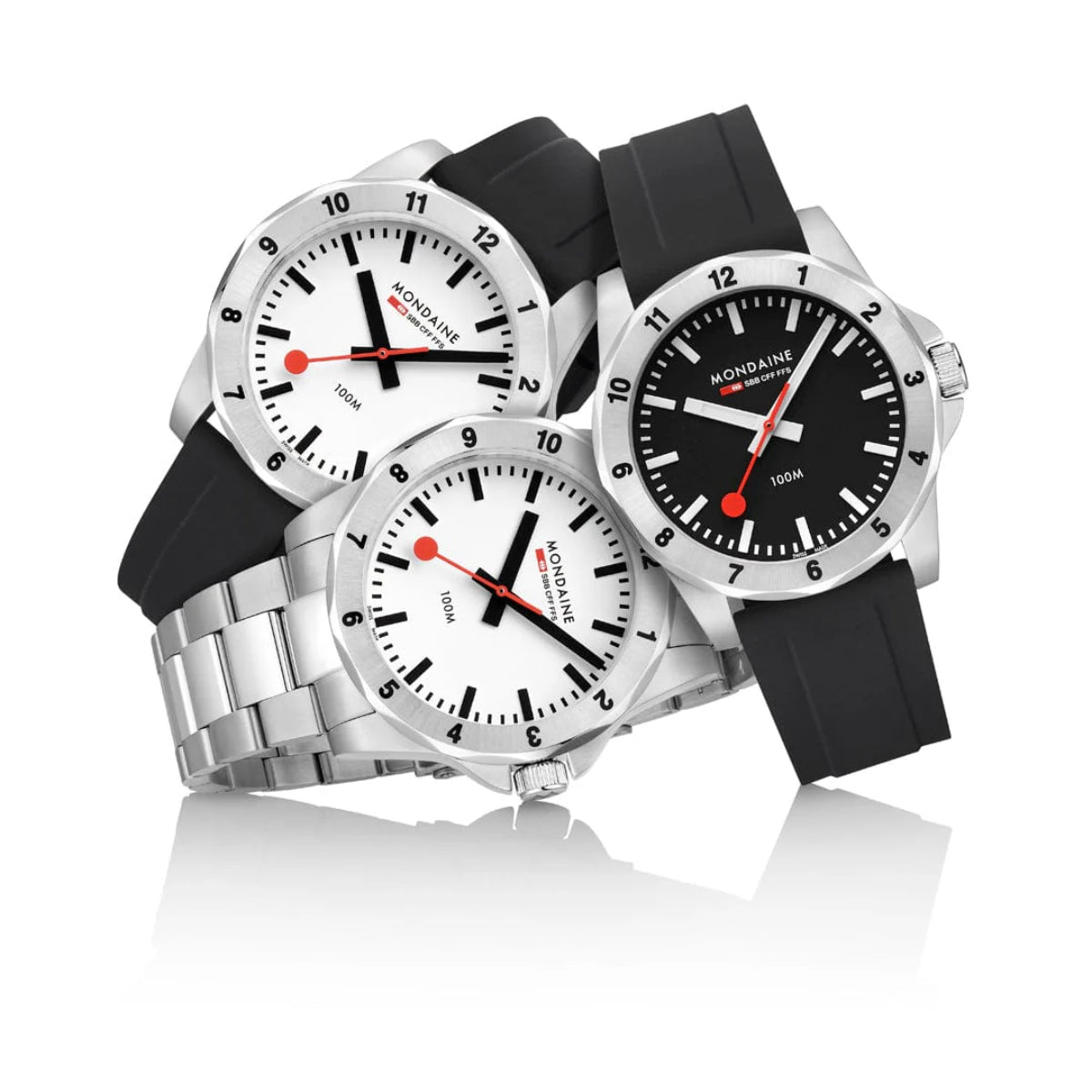 Mondaine Numeri Quartz Black Dial Silicone Strap Men's Watch MSN.42120.RB