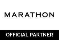 Marathon logo with 'Official Partner' text on a black background