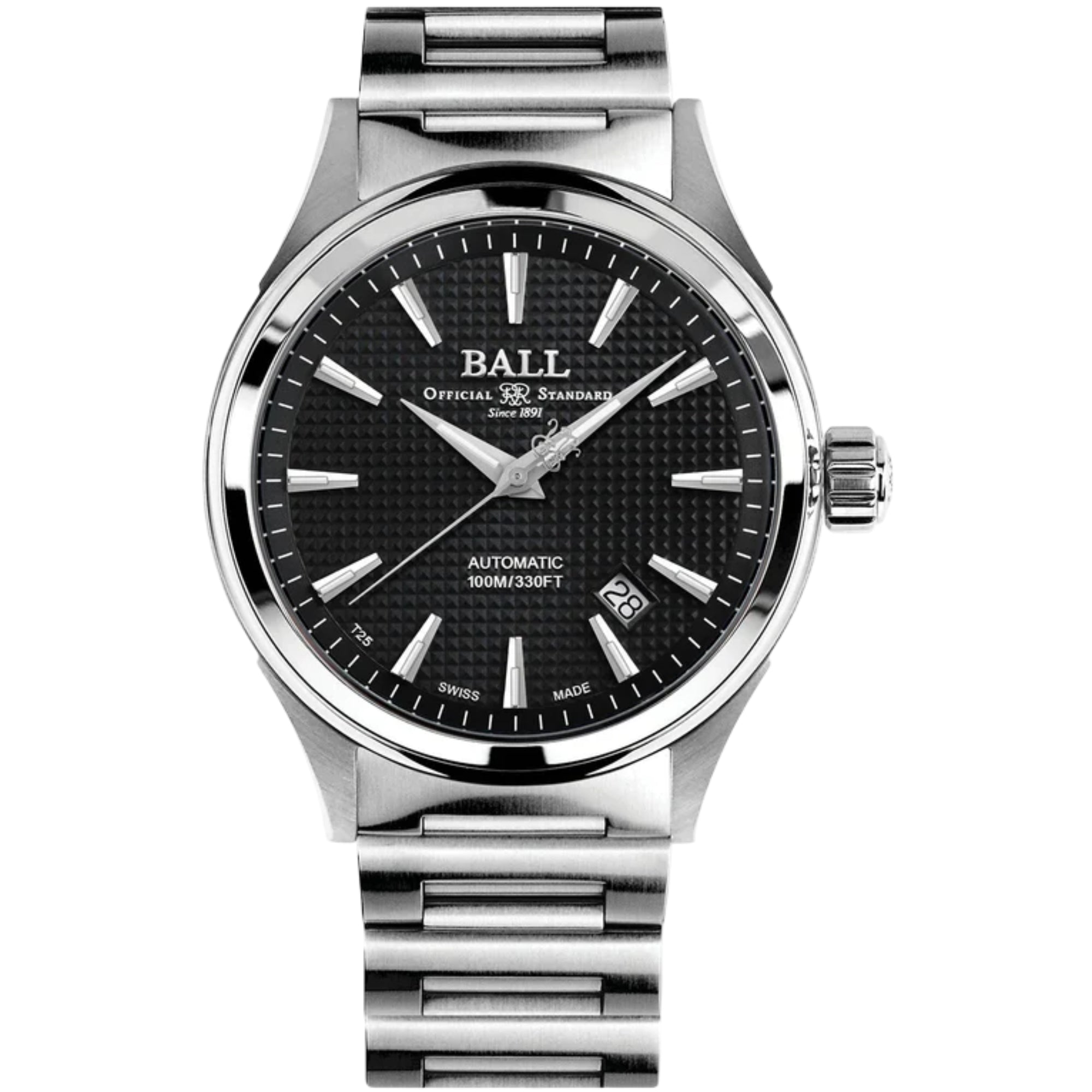 Ball Fireman Victory Black Dial Steel Strap Men’s Watch NM2098C-S5J-BK