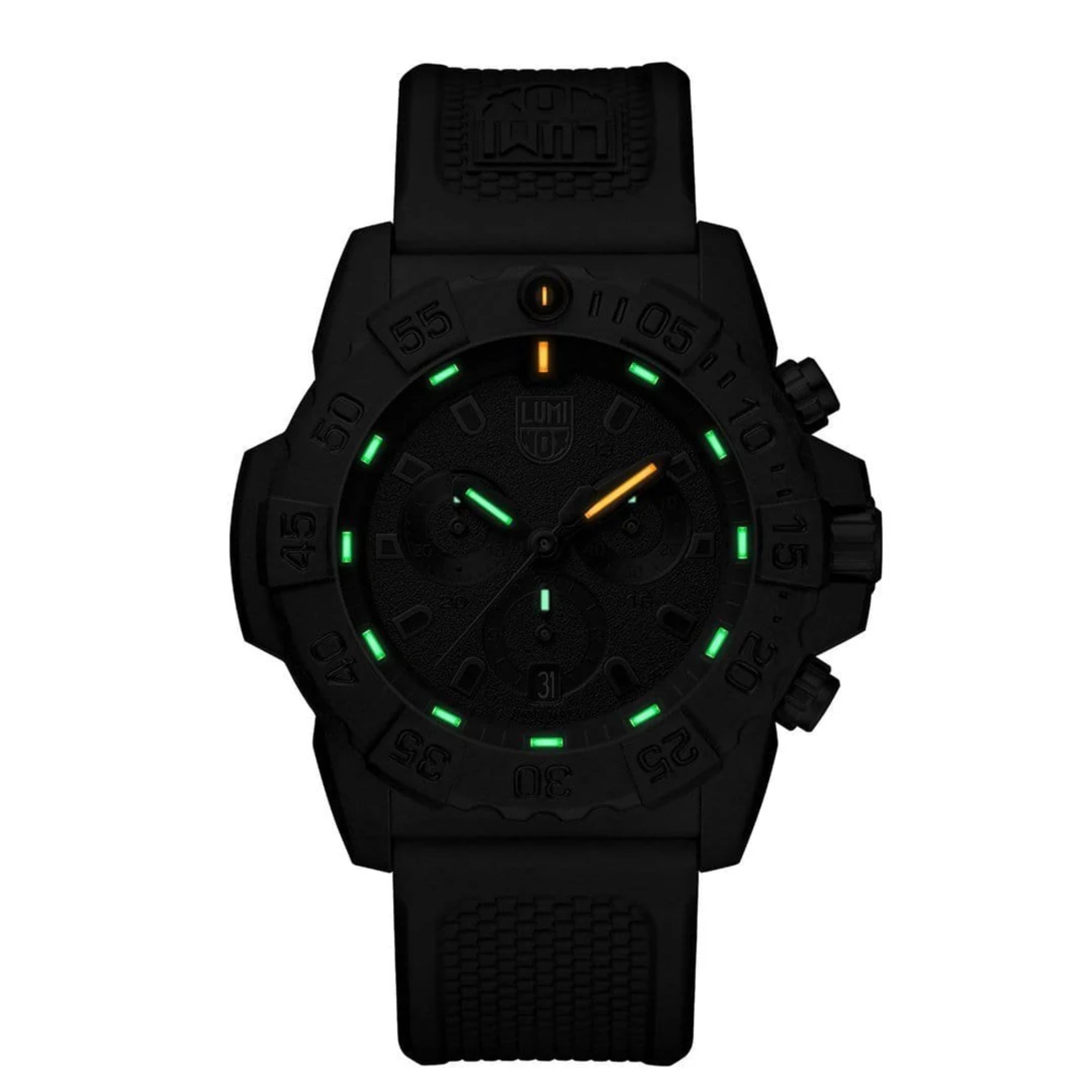 Luminox Navy SEAL Quartz Chronograph Blackout Dial Rubber Strap Men's Watch XS.3581.BO
