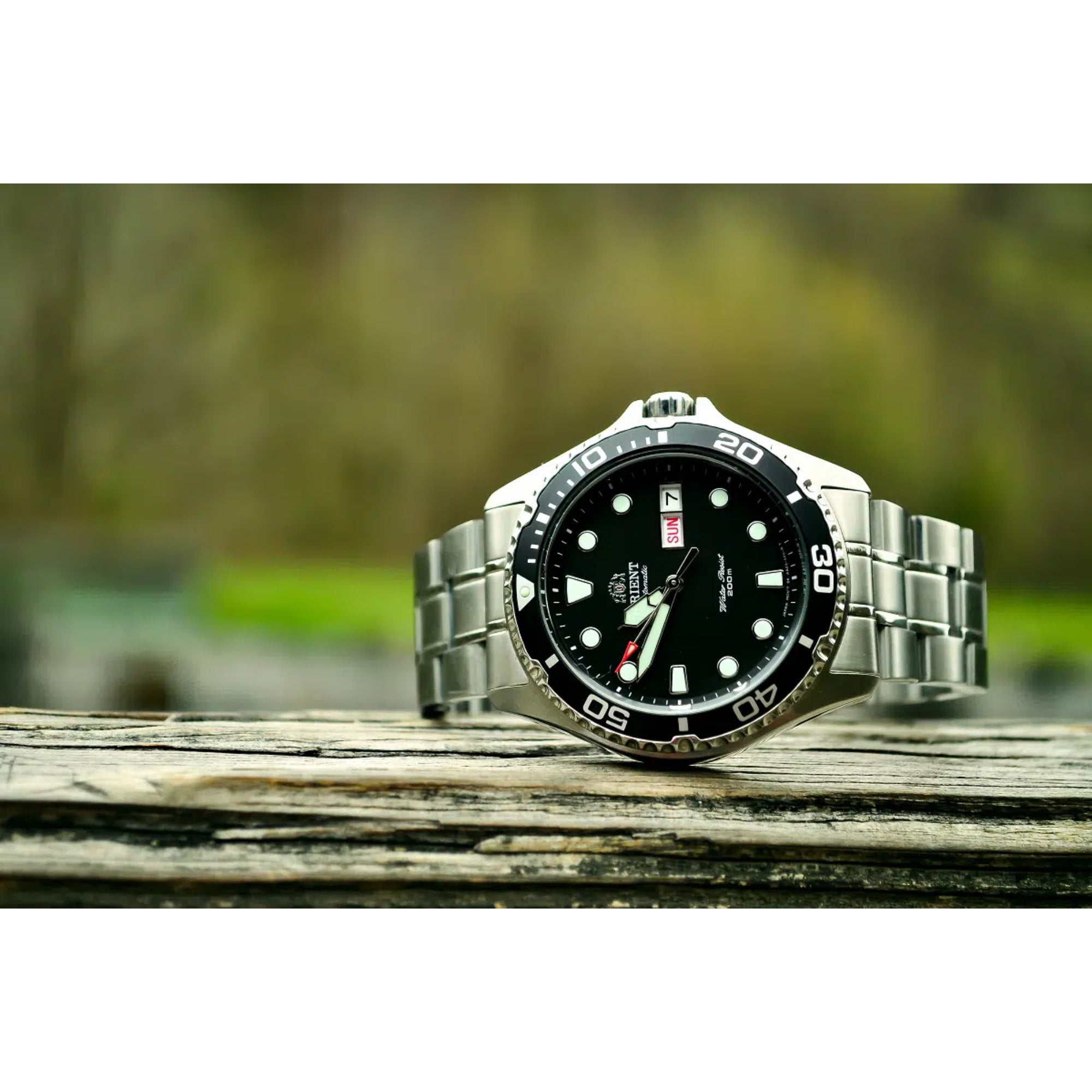 Orient Mako Ray II Automatic Black Dial Steel Strap Men's Dive Watch TAA02004B9