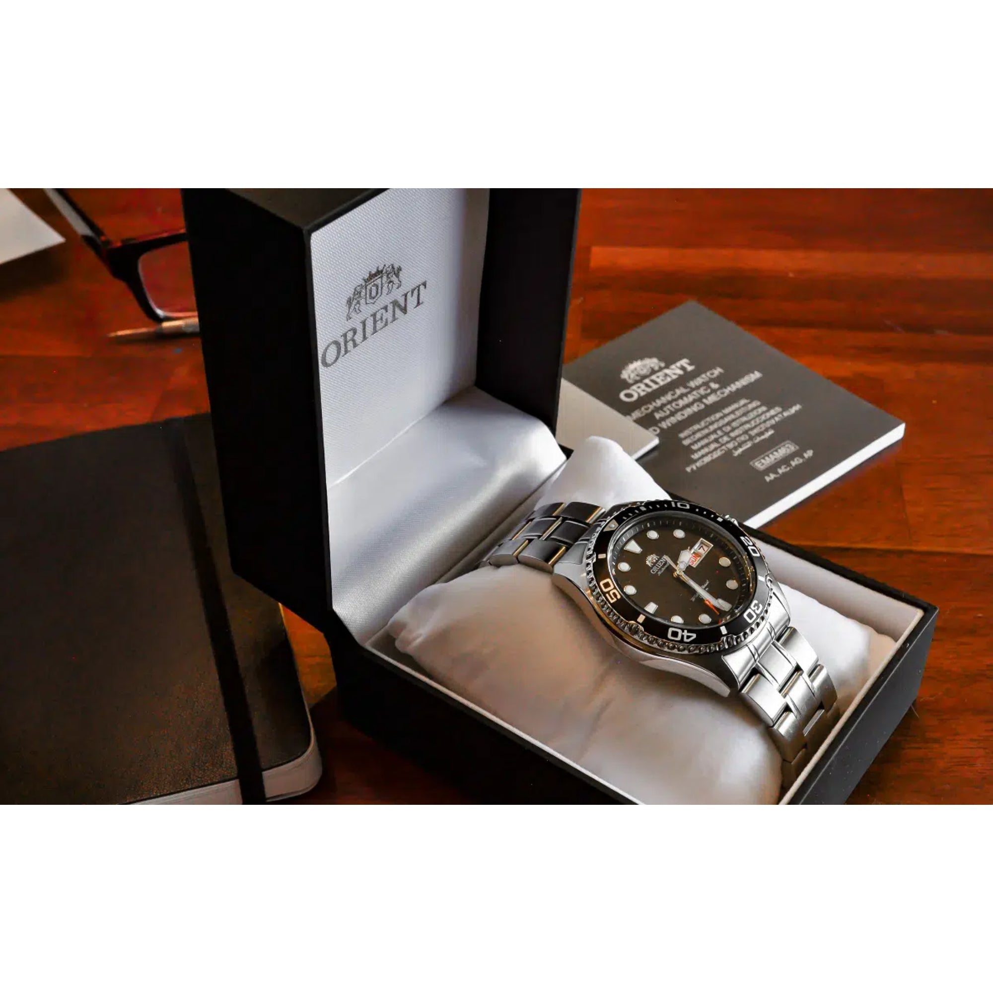 Orient Mako Ray II Automatic Black Dial Steel Strap Men's Dive Watch TAA02004B9