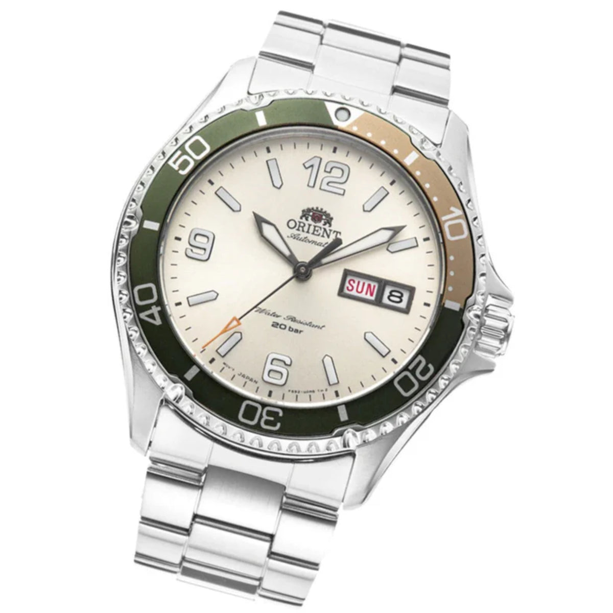 Orient Mako 42mm Ivory Dial Steel Mens Automatic Watch RA-AA0821S39B