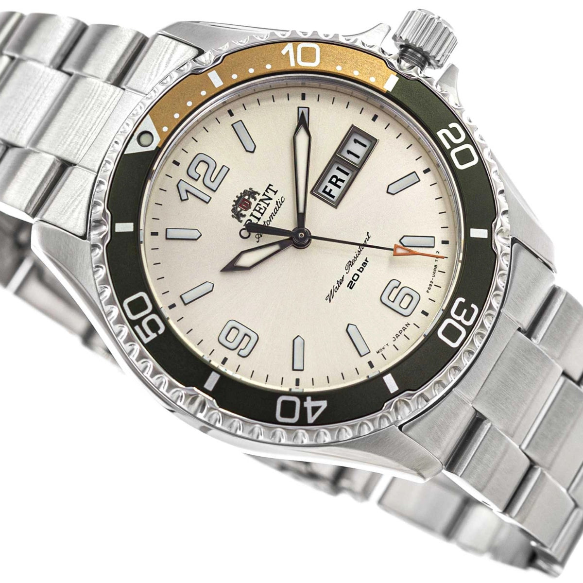 Orient Mako 42mm Ivory Dial Steel Mens Automatic Watch RA-AA0821S39B