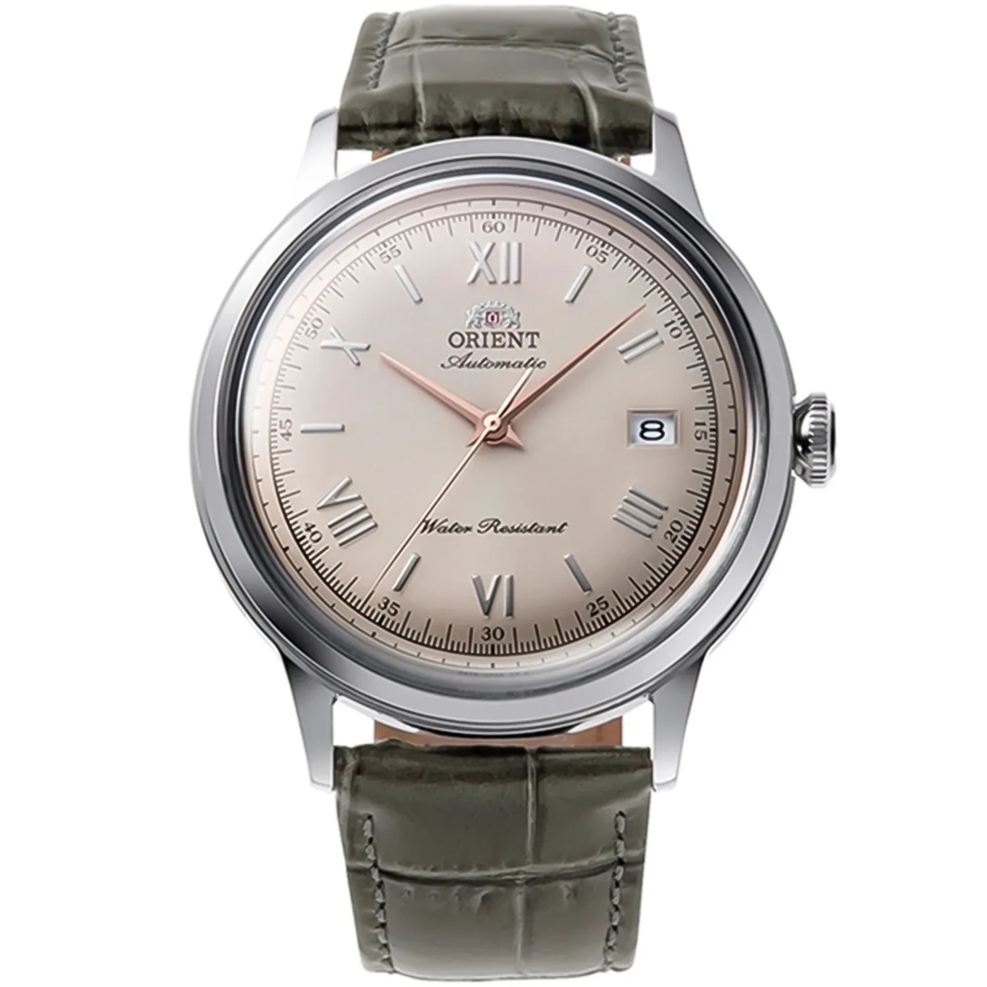 Orient Bambino Classic Vintage Style Beige Dial Leather Strap Men's Dress Watch RA-AC0025N30B