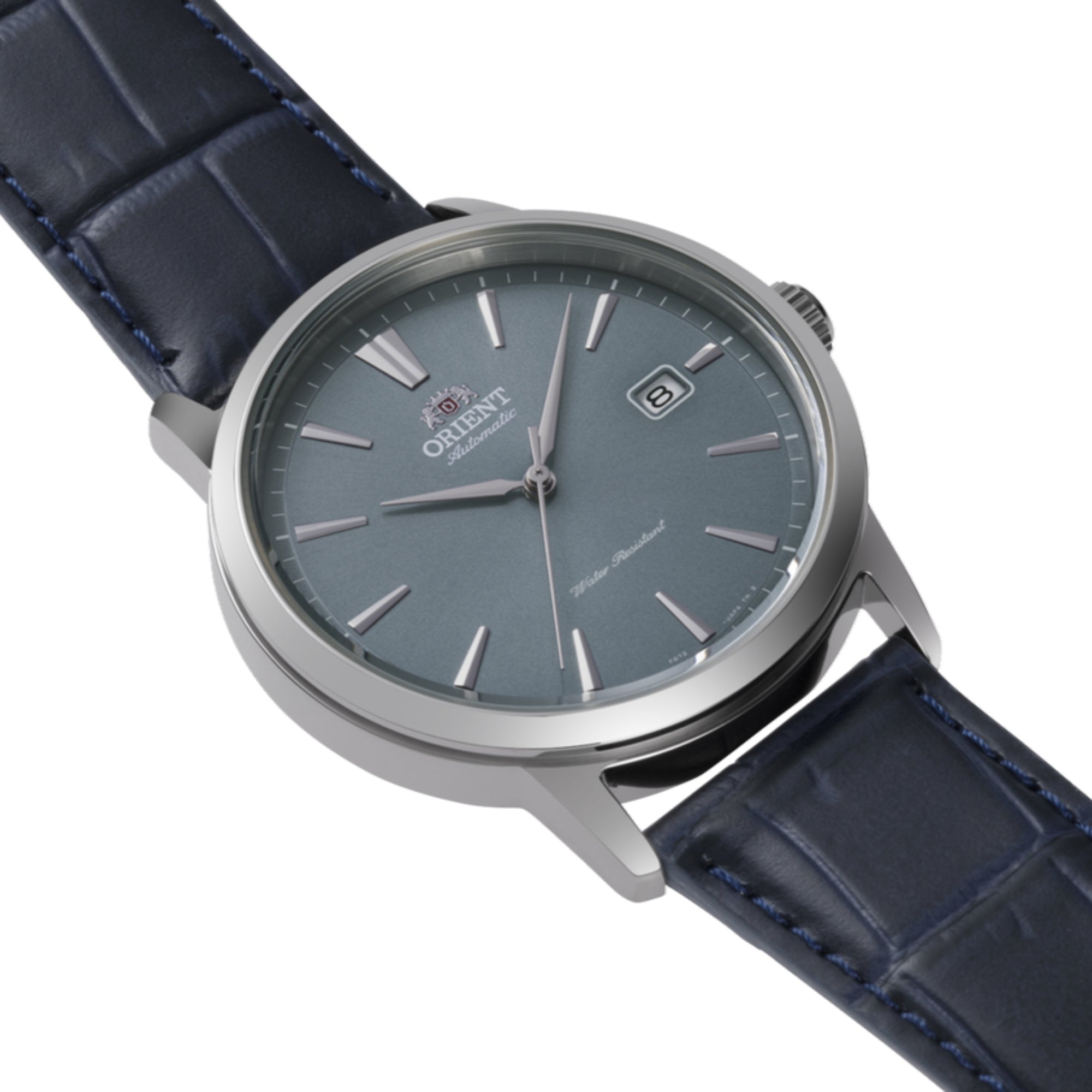 Orient Bambino Classic European Exclusive Automatic Blue Dial Leather Strap Men's Dress Watch RA-AC0F14L30B