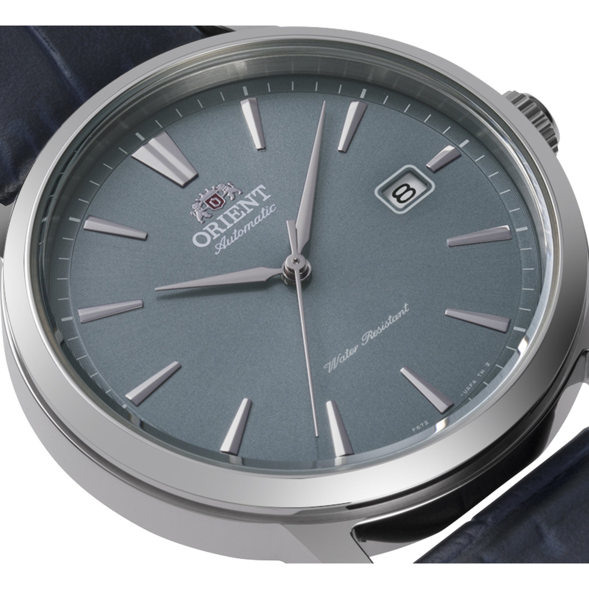 Orient Bambino Classic European Exclusive Automatic Blue Dial Leather Strap Men's Dress Watch RA-AC0F14L30B