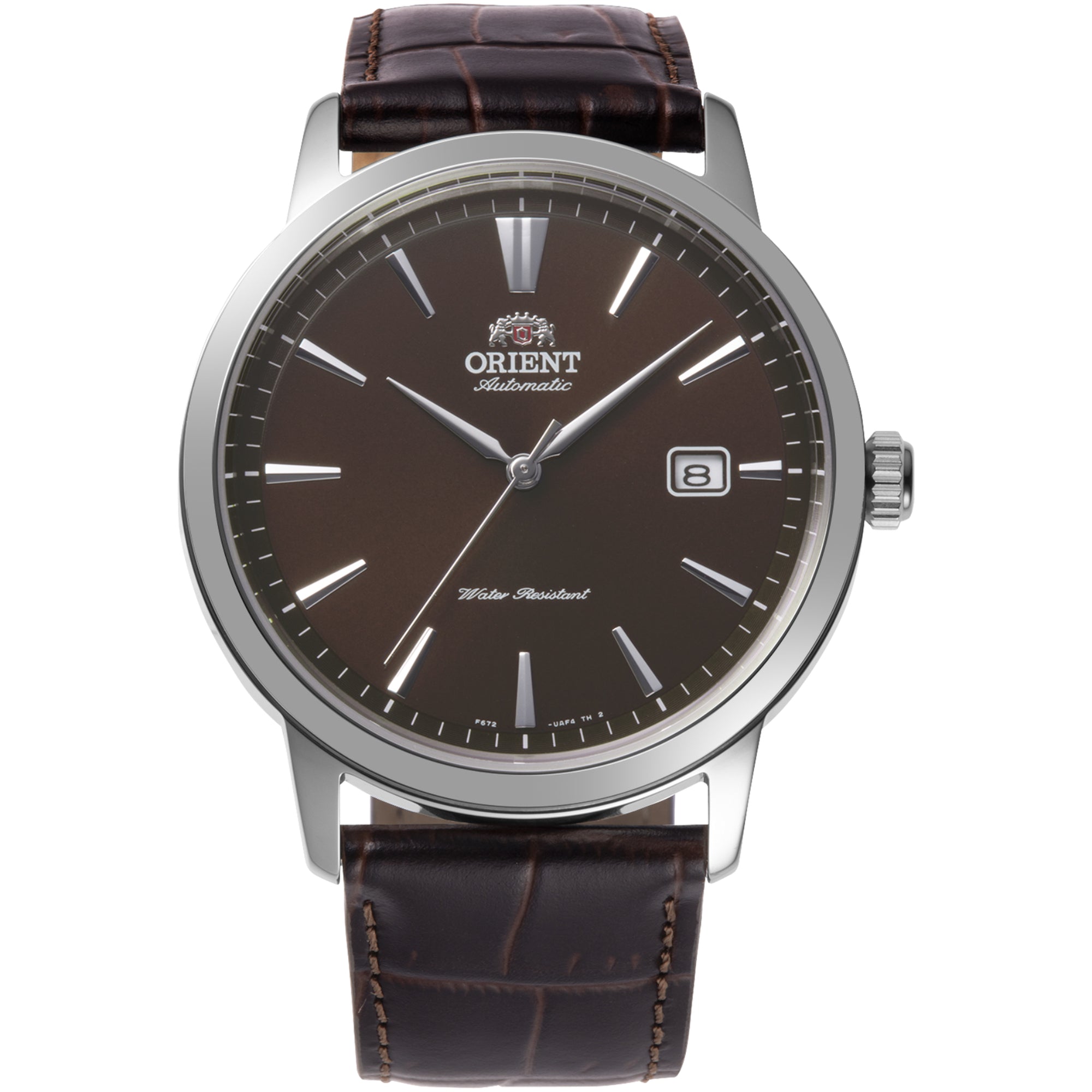 Orient Bambino Classic Vintage Style Automatic Brown Dial Leather Strap Men's Dress Watch RA-AC0F17Y30B