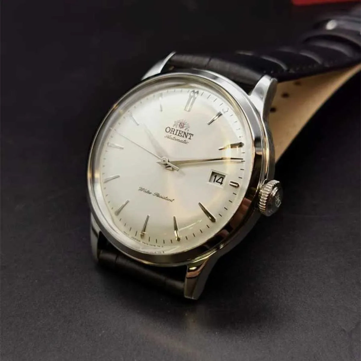 Orient Bambino Classic Vintage Style Mechanical White Dial Black Leather Strap Men's Dress Watch RA-AC0M03S30B