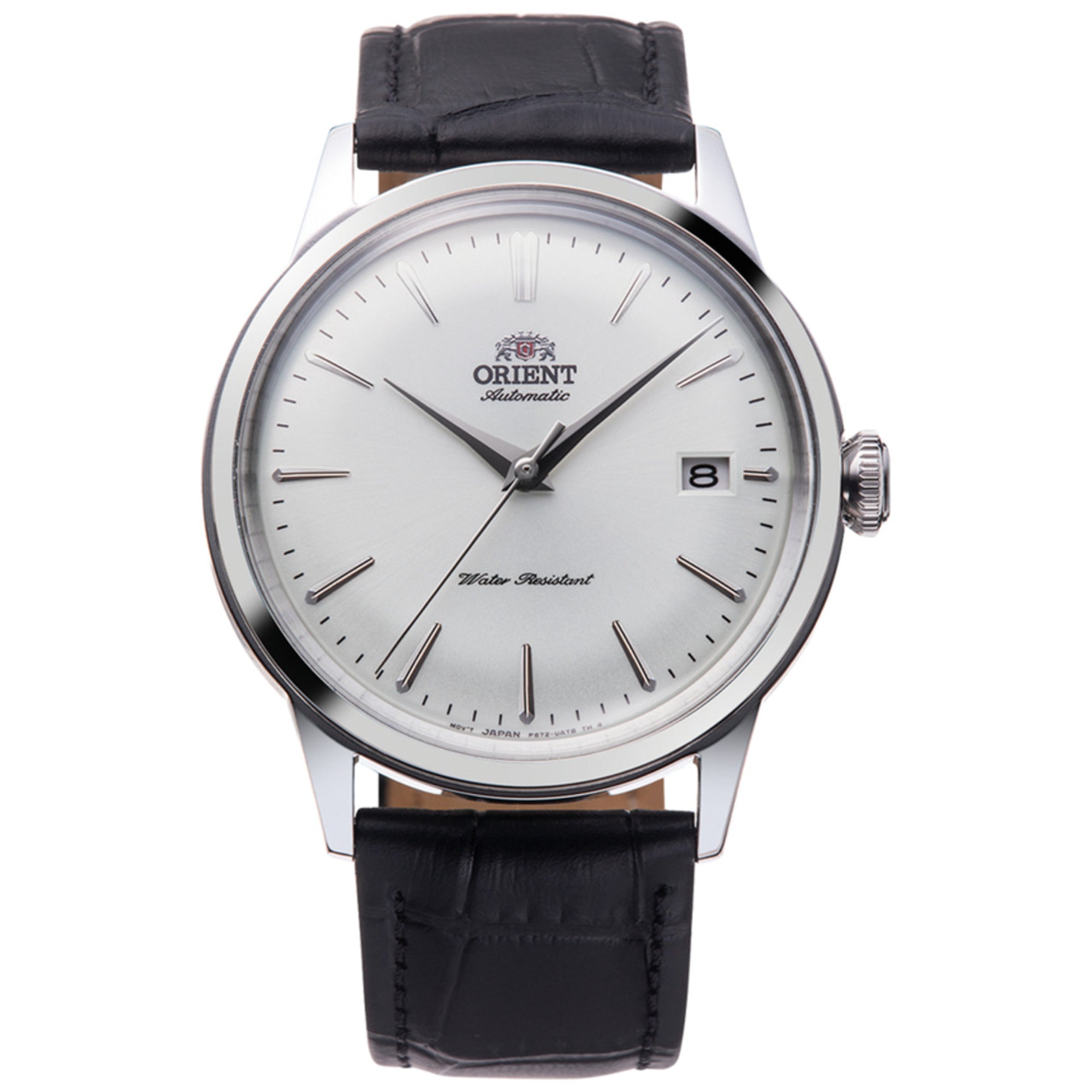 Orient Bambino Mechanical White Dial Black Leather Strap Men’s Watch RA-AC0M03S10B