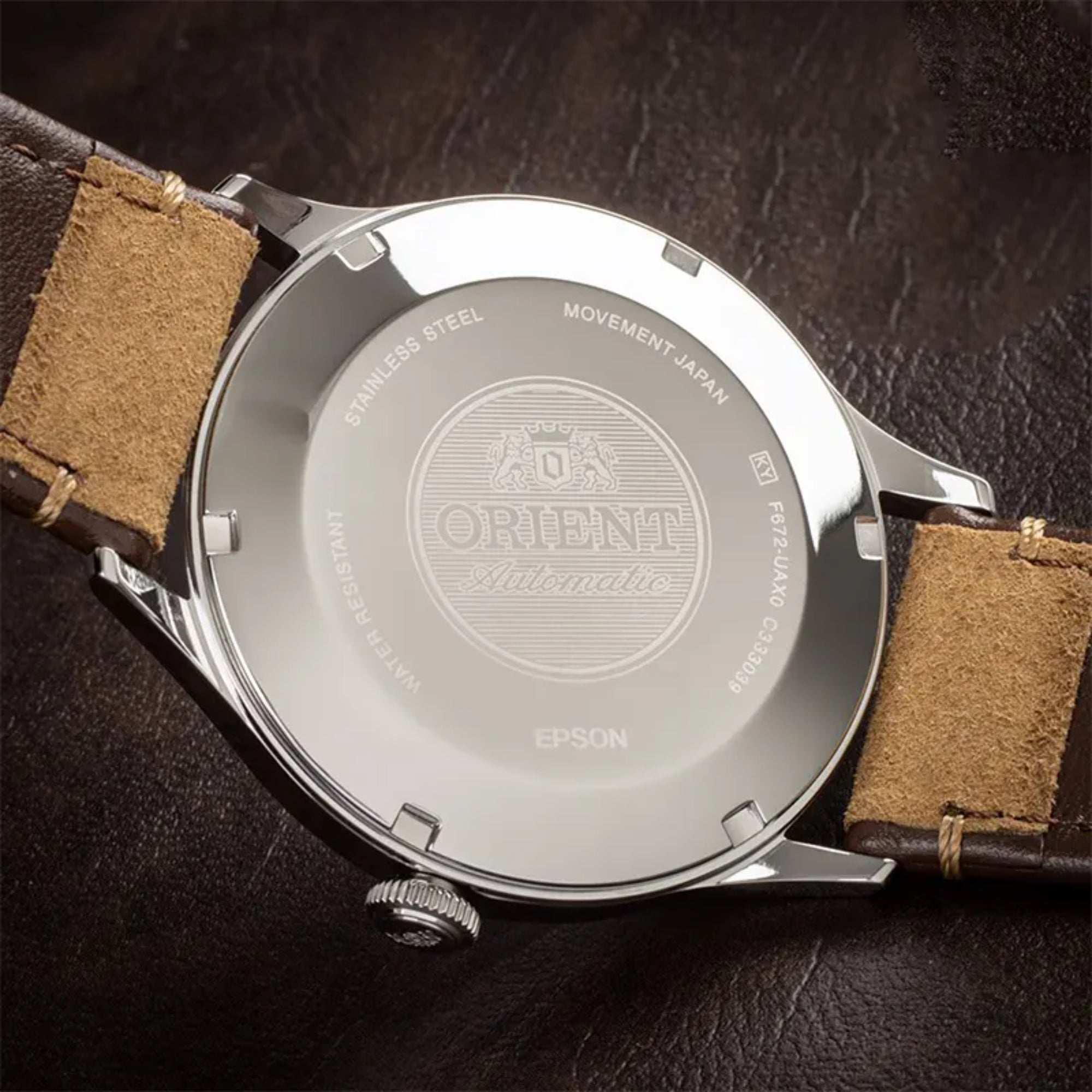 Orient Bambino Classic Vintage Style Automatic Green Dial Suede Strap Men's Dress Watch RA-AC0P01E30B