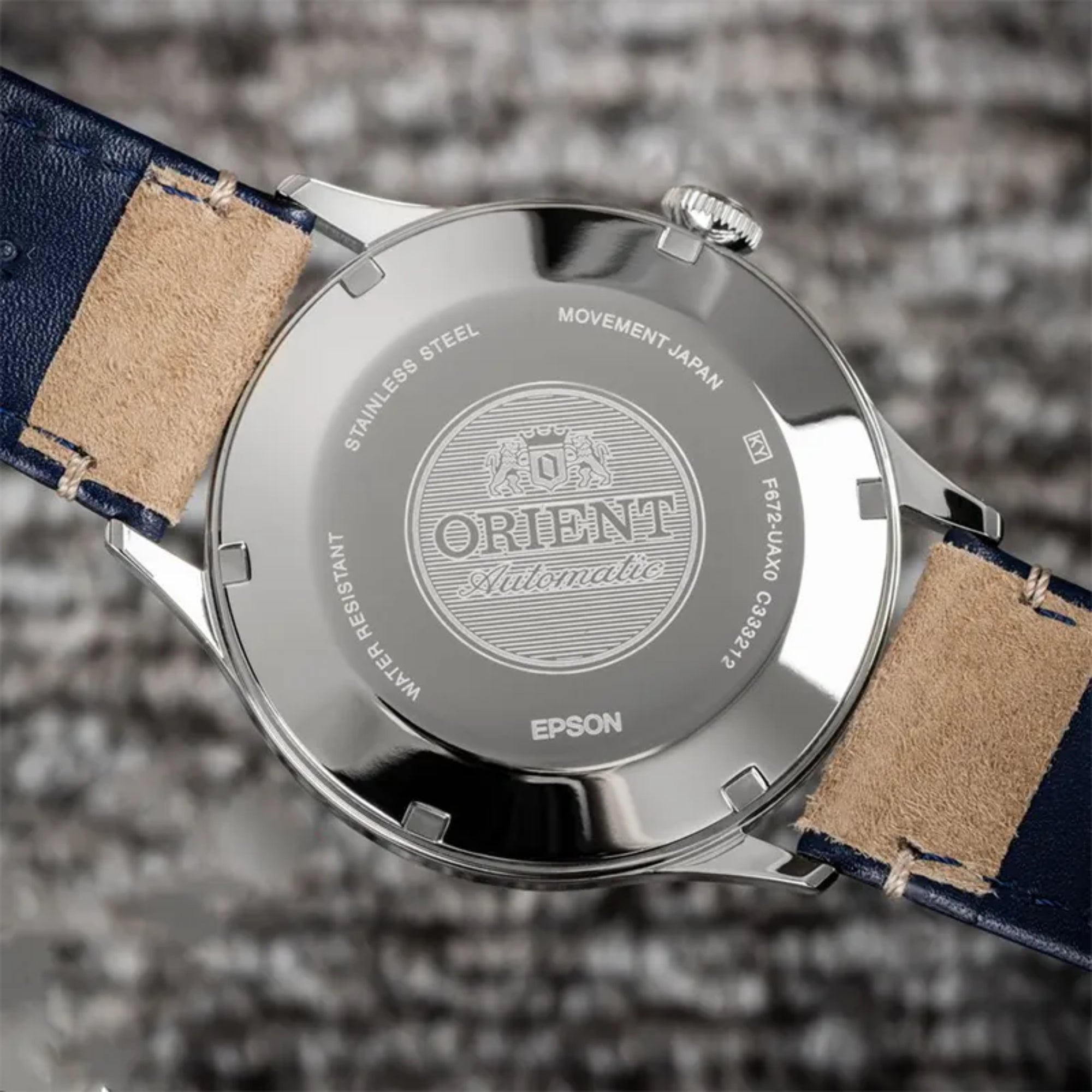 Orient Bambino Classic Vintage Style Automatic Navy Dial Leather Strap Men’s Dress Watch RA-AC0P02L30B