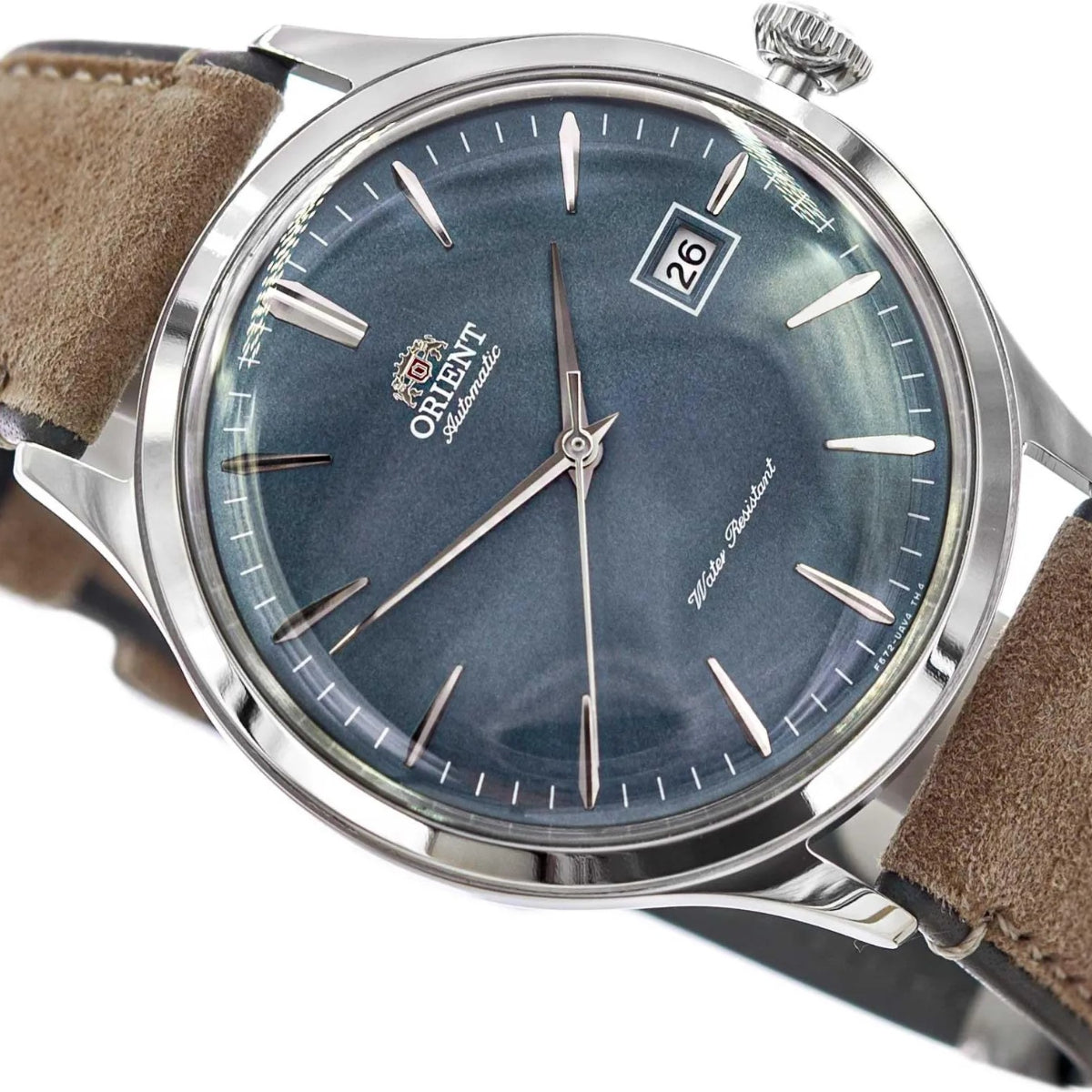 Orient Bambino Classic Vintage Style Automatic Blue Dial Suede Strap Men’s Dress Watch RA-AC0P03L30B