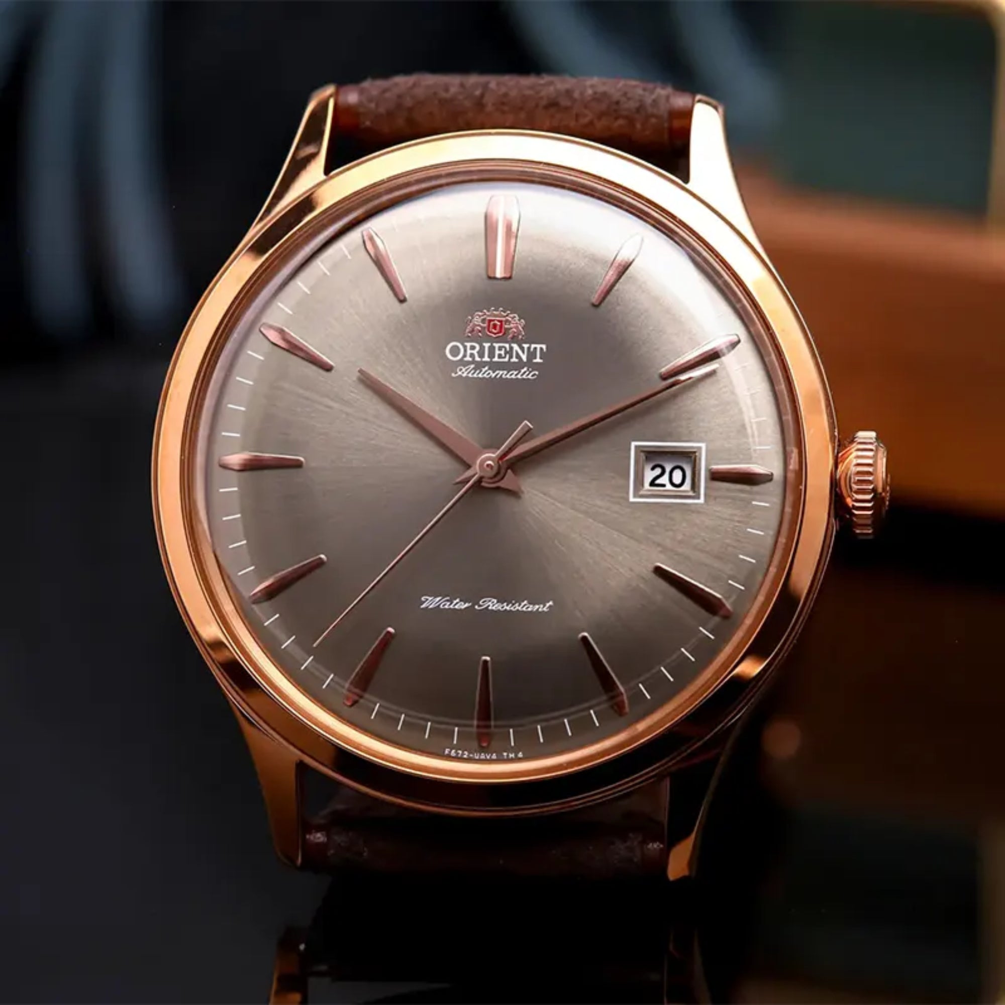 Orient Bambino Classic Vintage Style Automatic Bronze Dial Leather Strap Men’s Dress Watch RA-AC0P04Y30B