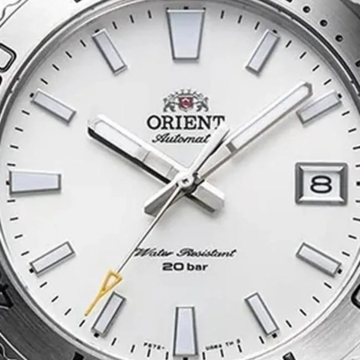 Orient Mako Automatic Sports White Dial Steel Strap Men's Dive Watch RA-AC0Q03S30B