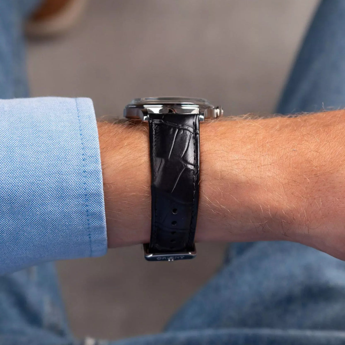 Orient Bambino Classic Vintage Style Version 2 Black Dial Leather Strap Unisex Dress Watch RA-AP0101B30B