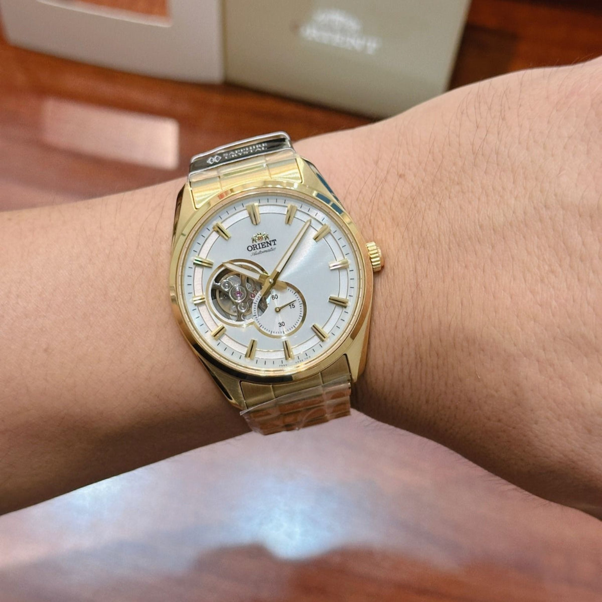 Orient Contemporary Semi Skeleton White Dial Men's Watch RA-AR0007S30B