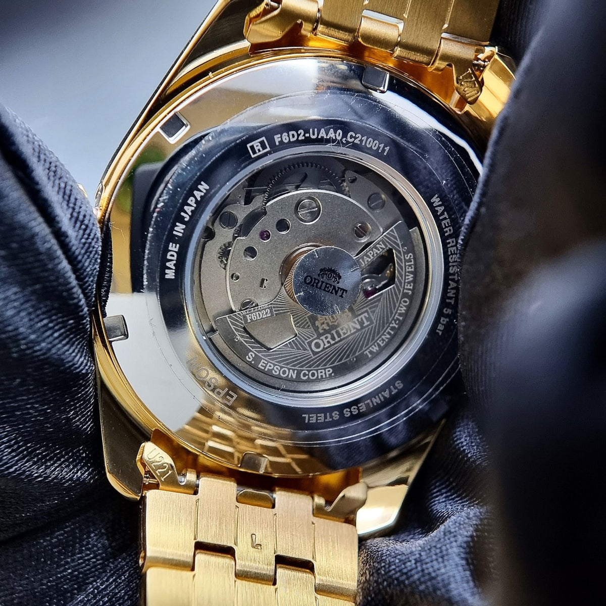 Orient Contemporary Multi-Year Calendar Automatic Champagne Dial Steel Strap Men’s Watch RA-BA0001G30B