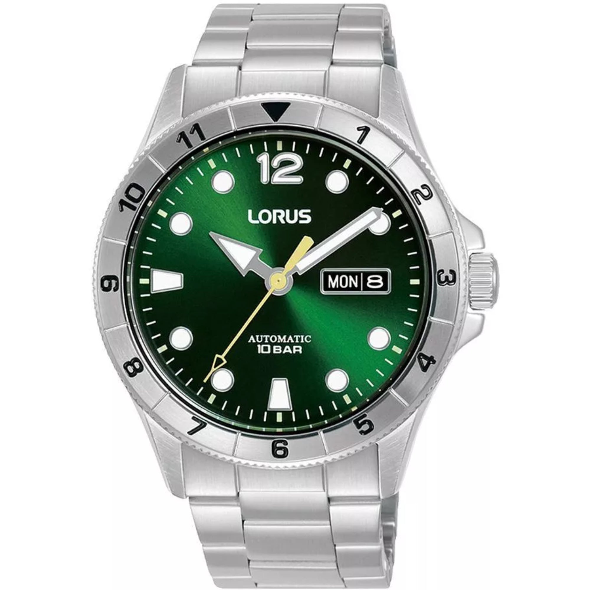 Lorus Sport Classic Green Sunray Dial Steel Strap Men's Watch RL463BX9