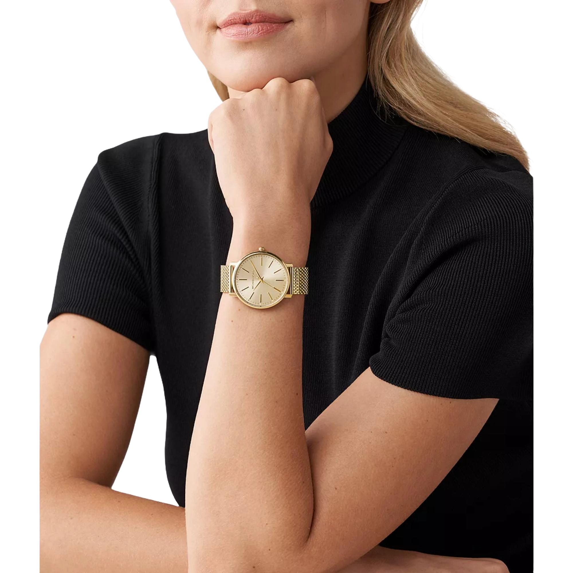 Michael Kors Pyper Gold-Tone Stainless Steel Strap Gold Dial Women’s Watch MK4339