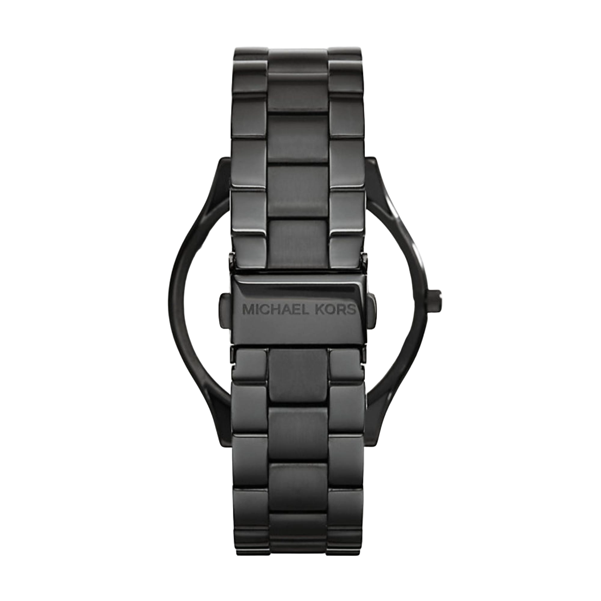 Michael Kors Slim Runway Black-Tone Stainless Steel Strap Black Dial Women’s Watch MK3221