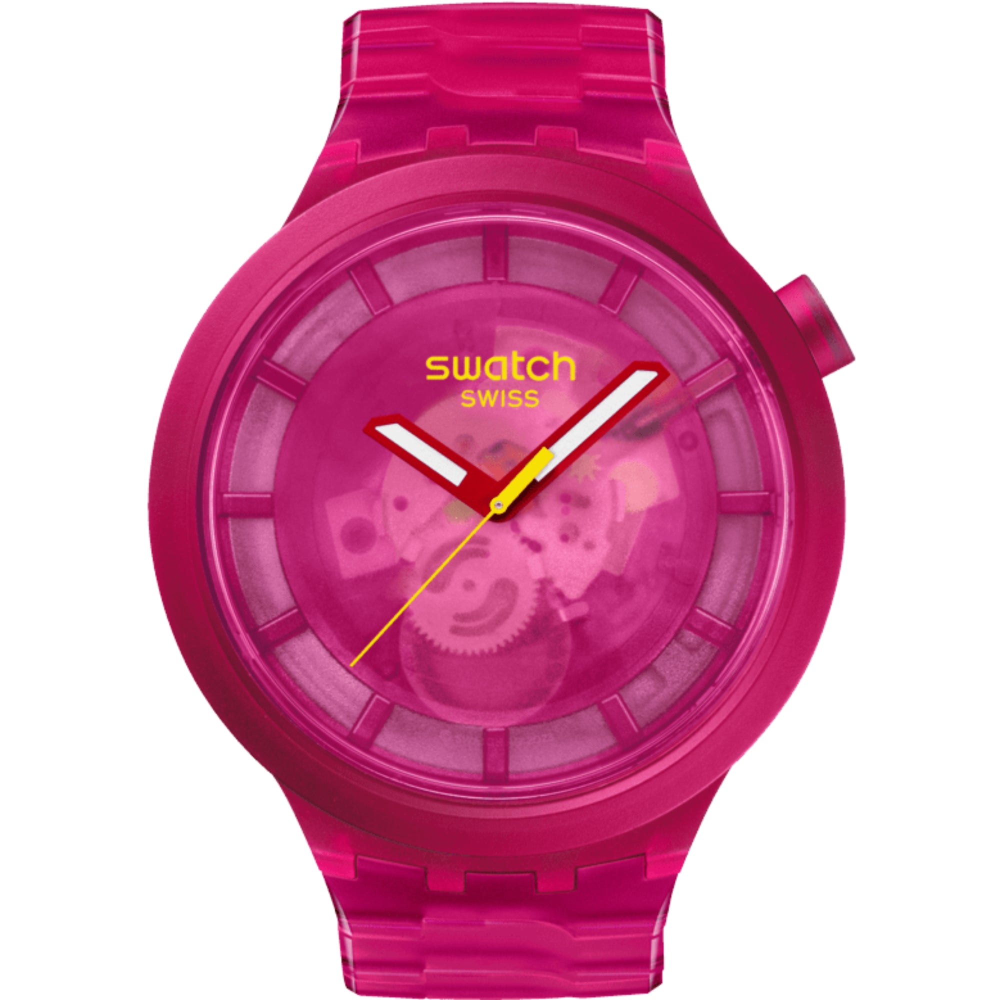 Swatch PINK JOY Pink Dial Pink Bio-Sourced Material Strap Unisex Watch SB05P102