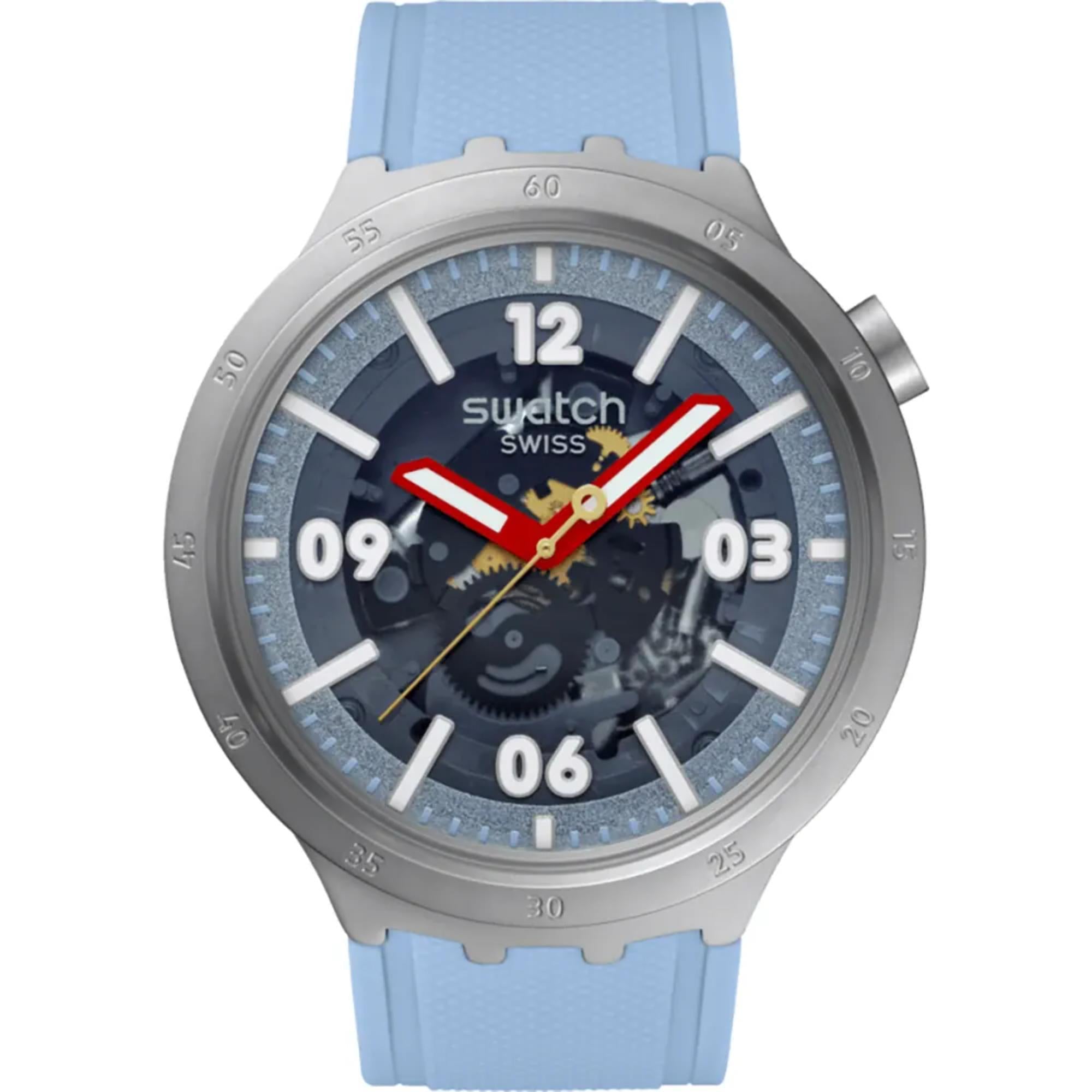 Swatch Big Bold Moment Blue Dial Silicone Strap Unisex Watch SB07S122