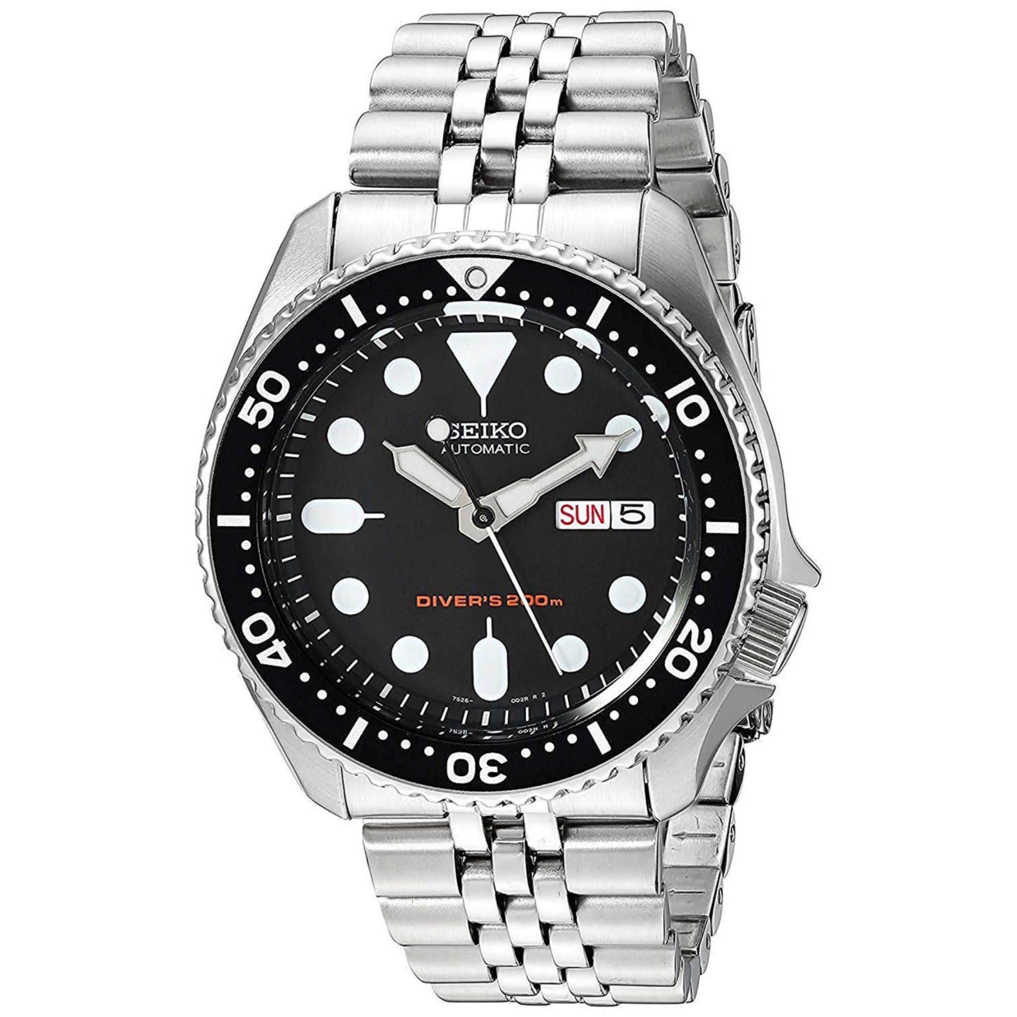 Seiko Diver's Automatic Black Dial Stainless Steel Jubilee Bracelet Men's Watch SKX007K2 REF: 62485