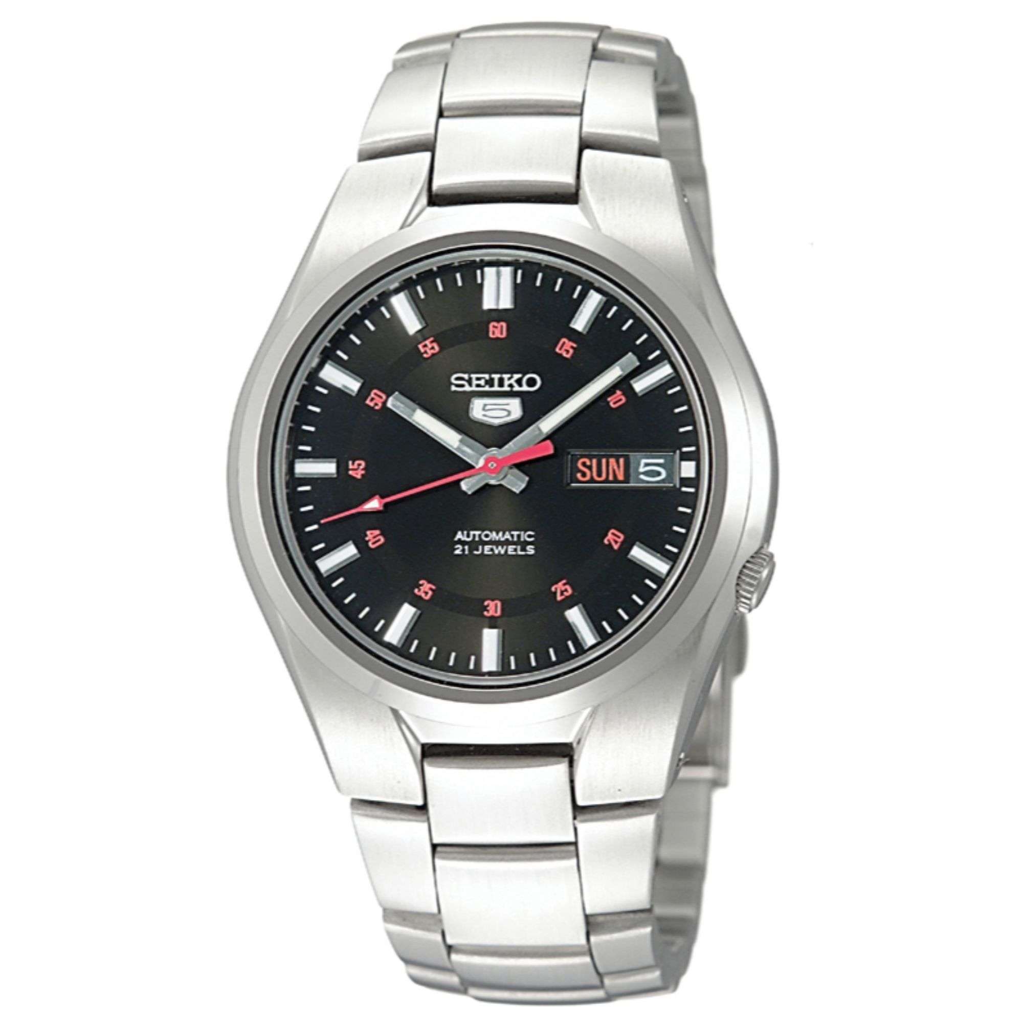 SEIKO 自動巻き腕時計 SNK617K1 Seiko 5 Automatic Black Dial Silver Steel Men's Watch SNK617K1