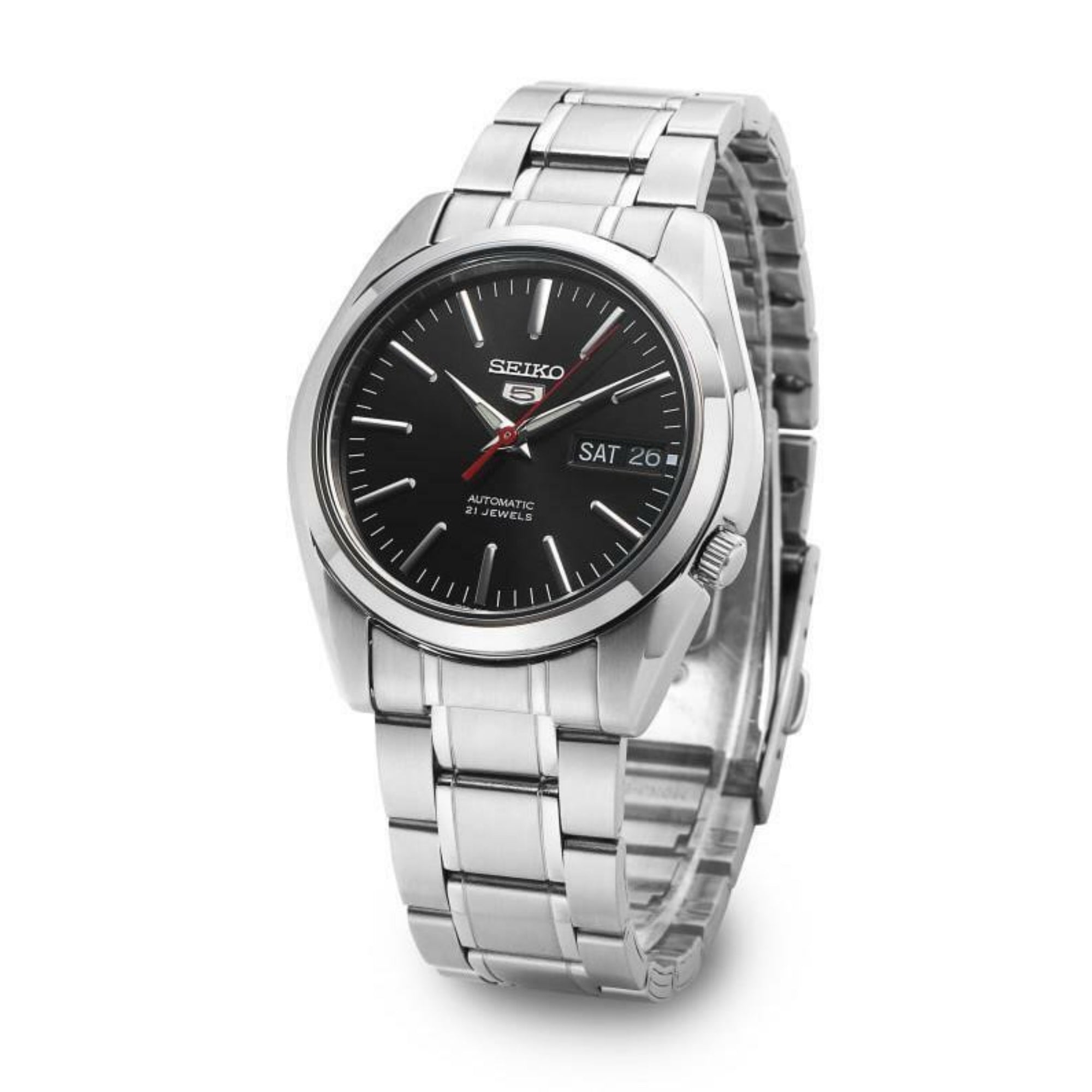 Seiko 5 Automatic Black Dial Stainless Steel Bracelet Men's Watch SNKL45K1