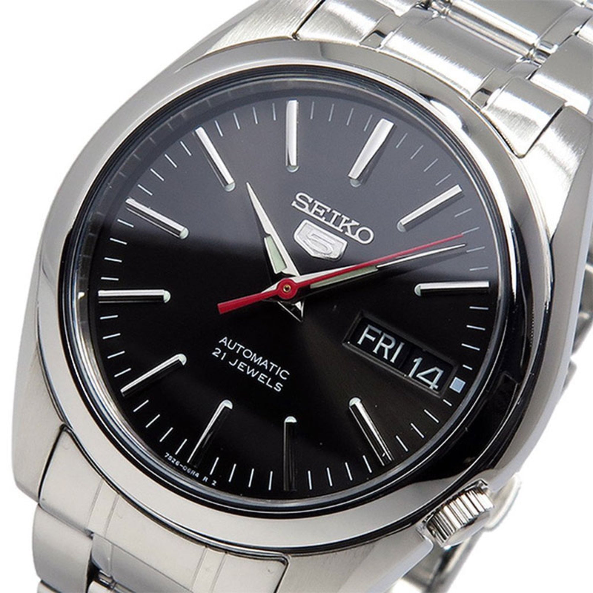 Seiko 5 Automatic Black Dial Stainless Steel Bracelet Men's Watch SNKL45K1