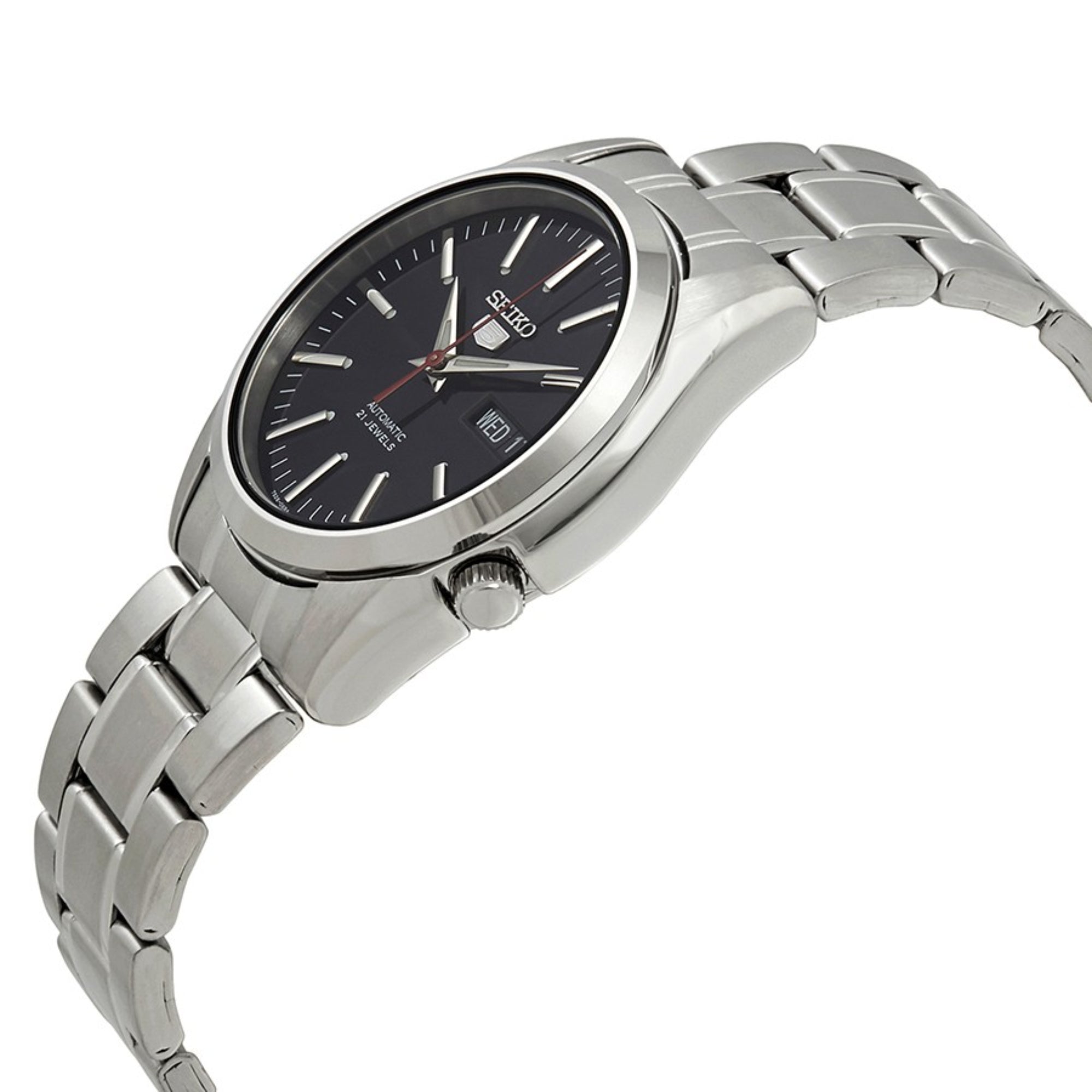 Seiko 5 Automatic Black Dial Stainless Steel Bracelet Men's Watch SNKL45K1