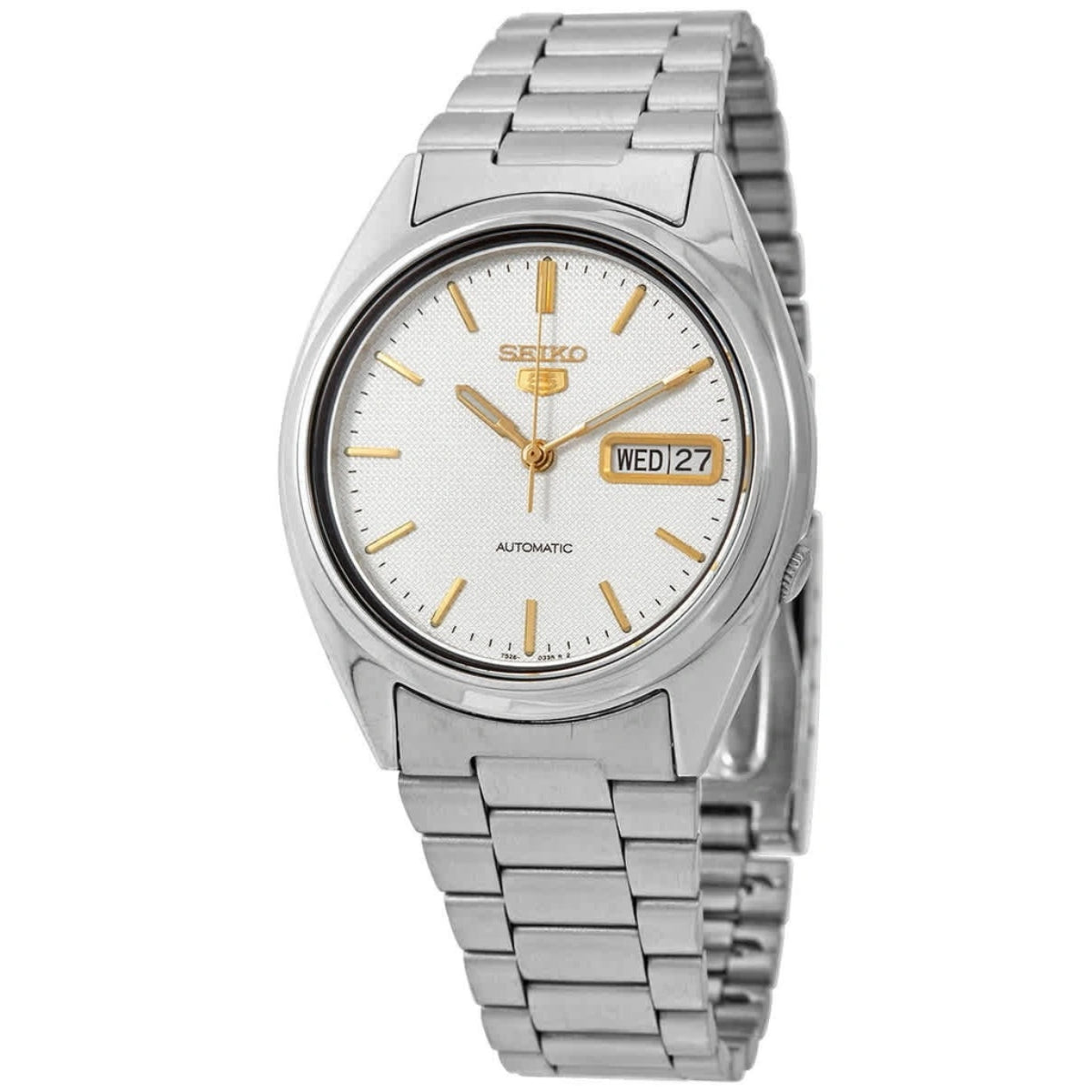 Seiko 5 Automatic White Dial Stainless Steel Bracelet Men's Watch SNXG47K1