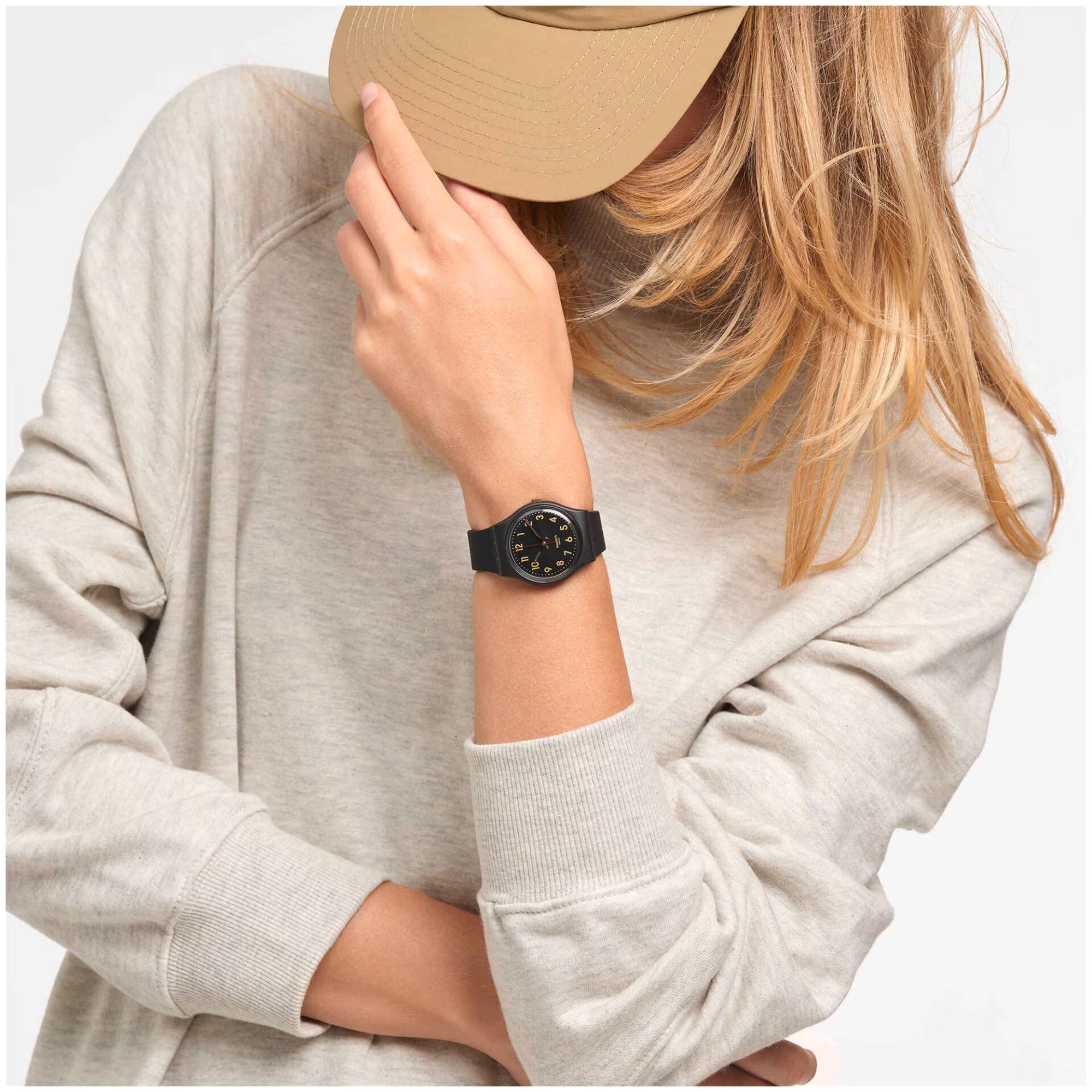 Swatch Golden Tac Black Bio-sourced material Case Black Dial Unisex Watch SO28B113